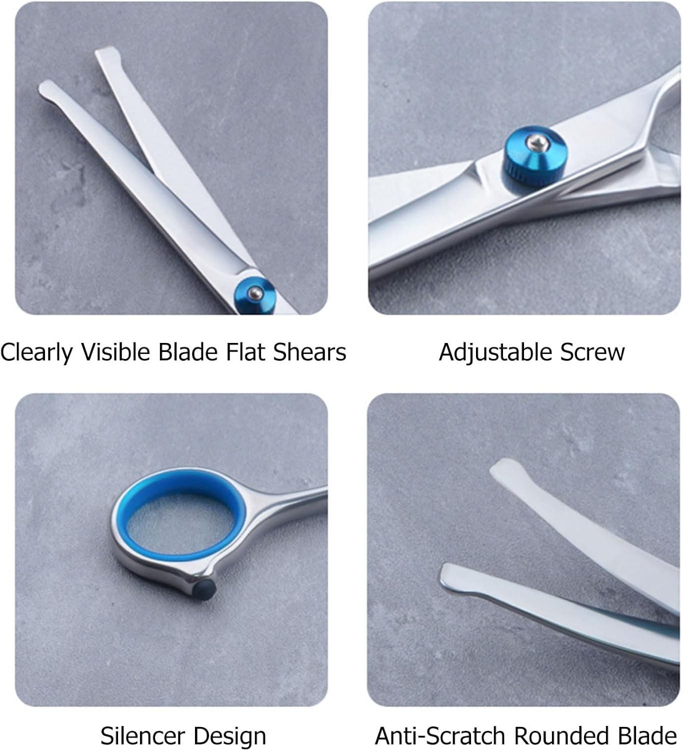 Curved Dog Scissors, Safety round Tip Grooming Scissors, Fur Scissors for Dogs, Grooming Scissors for Pets, Stainless Steel Fur Scissors for Dogs and Cats Kiuiom image number 2