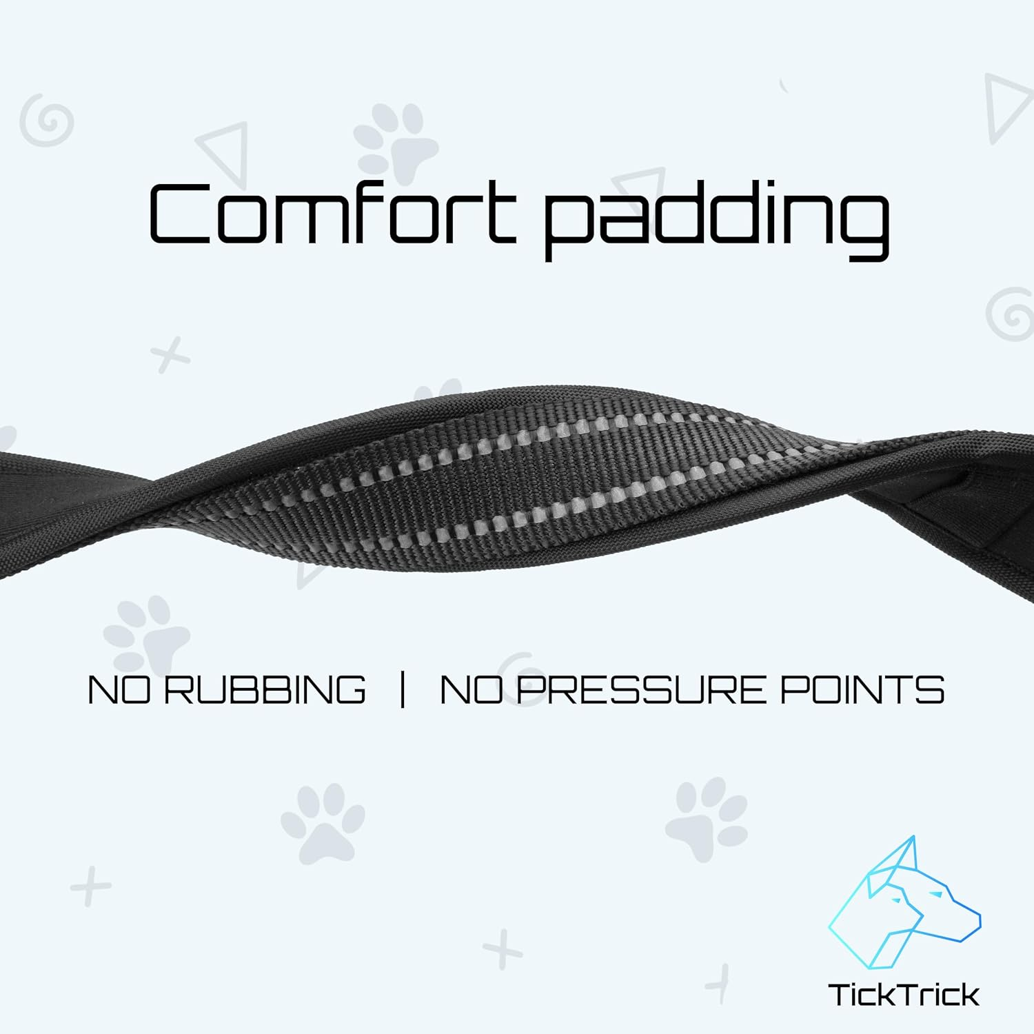 Ticktrick Dog Collar with Integrated Tick Tape Holder - Training Collar for Dogs Made of Durable Nylon - Reflective - S-XL - Black, Red, Blue - for Small & Large Dogs (Black, XL) image number 3