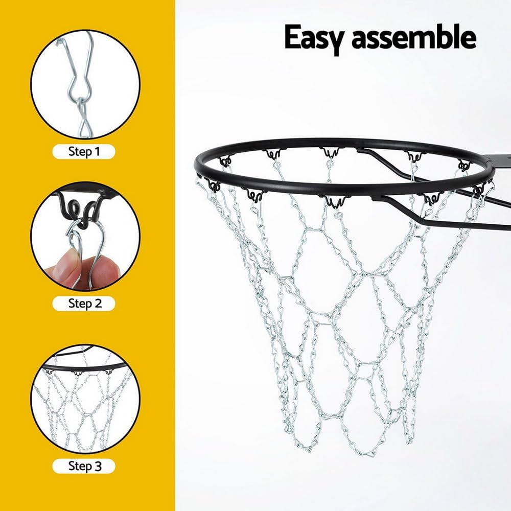 Everfit Basketball Ring Metal Braided Chain Net Official Size Rims Hoop 12 Loop image number 5