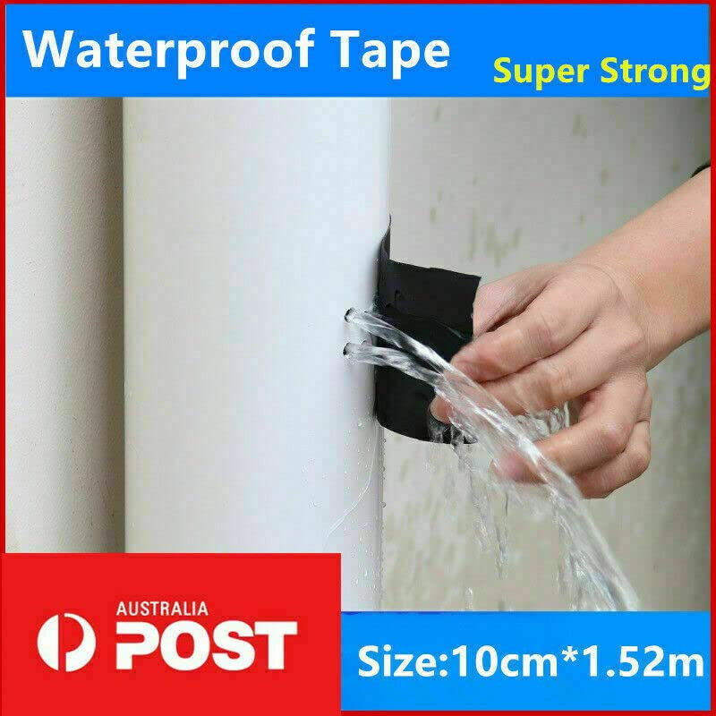 AIMALL 1.5M Heavy Duty Black Duct Tape Waterproof Tape PVC Super Strong Stop Leak Repair Leakage Flex Seal Tapes for Repairing and Multipurpose, 3.93 Inches Wide image number 5