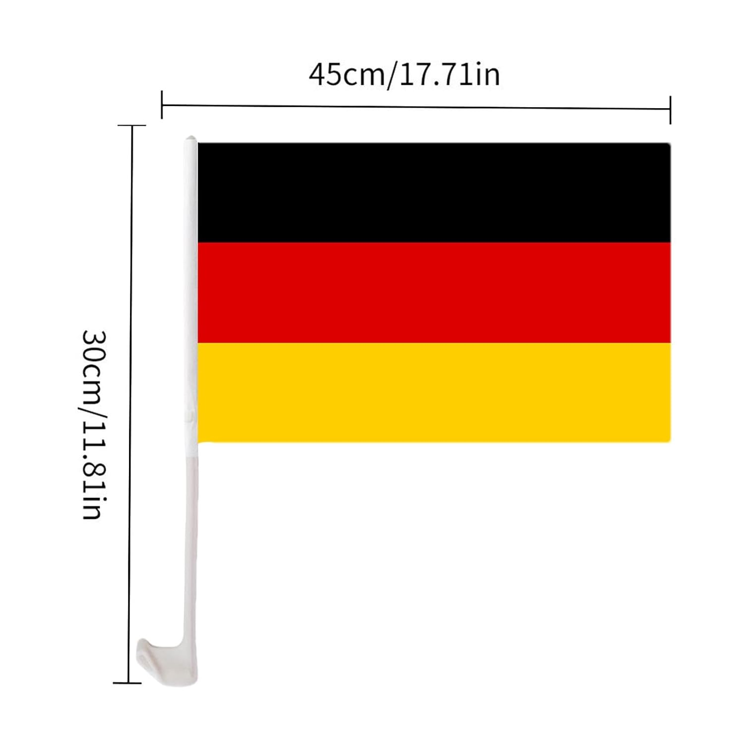 Car Window Flag, Car Flag, Small German Car Flag Banner 1X1.5Ft | Windproof Car Flag for Window, Germany Party Decoration, Outdoor Flag for Sports Fans, Soccer Tournament Events image number 1