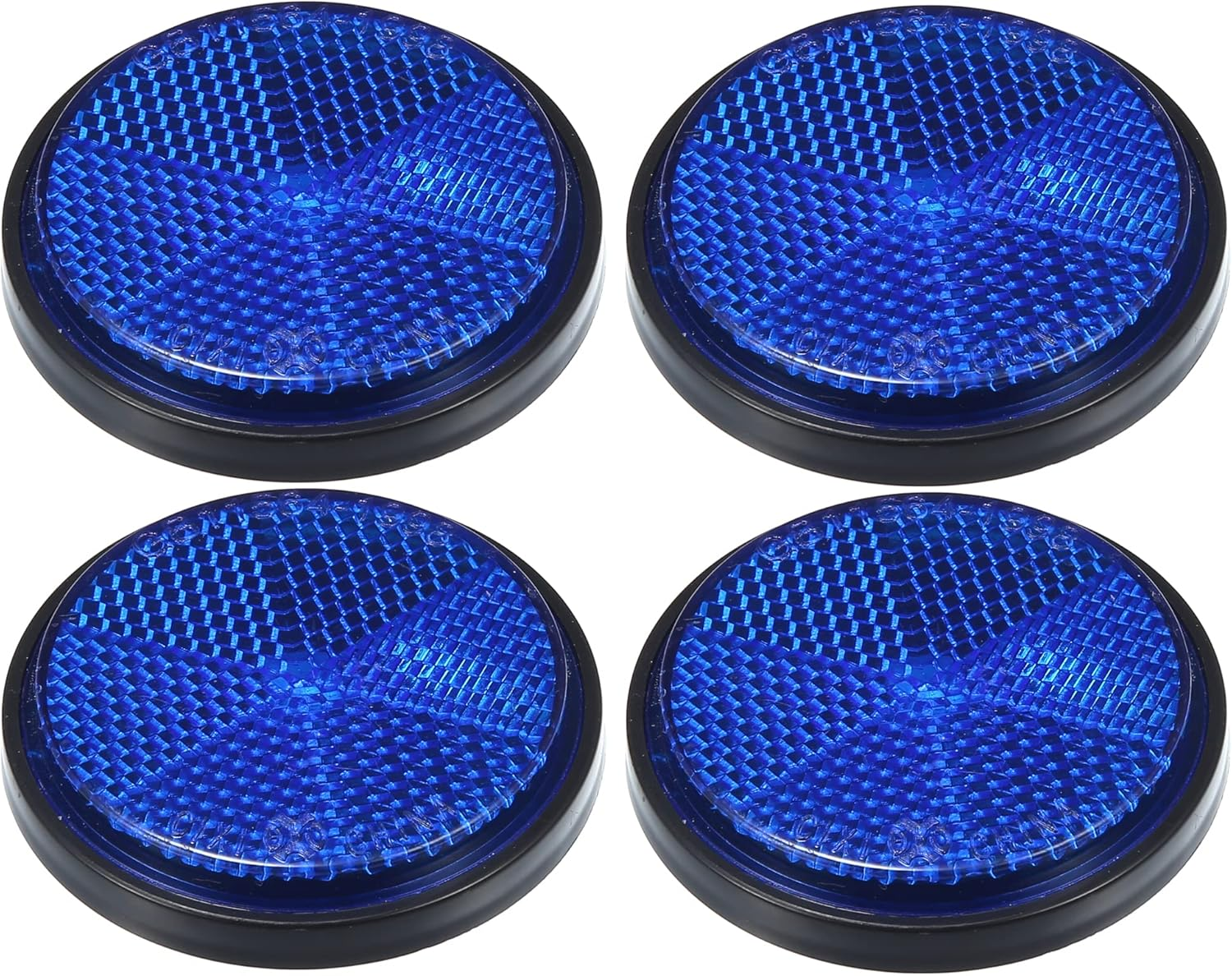 X AUTOHAUX 4 Pcs Universal round Shape Reflector for Motorcycle Garbage Cans Car Trailer Truck and Bike Blue image number 5