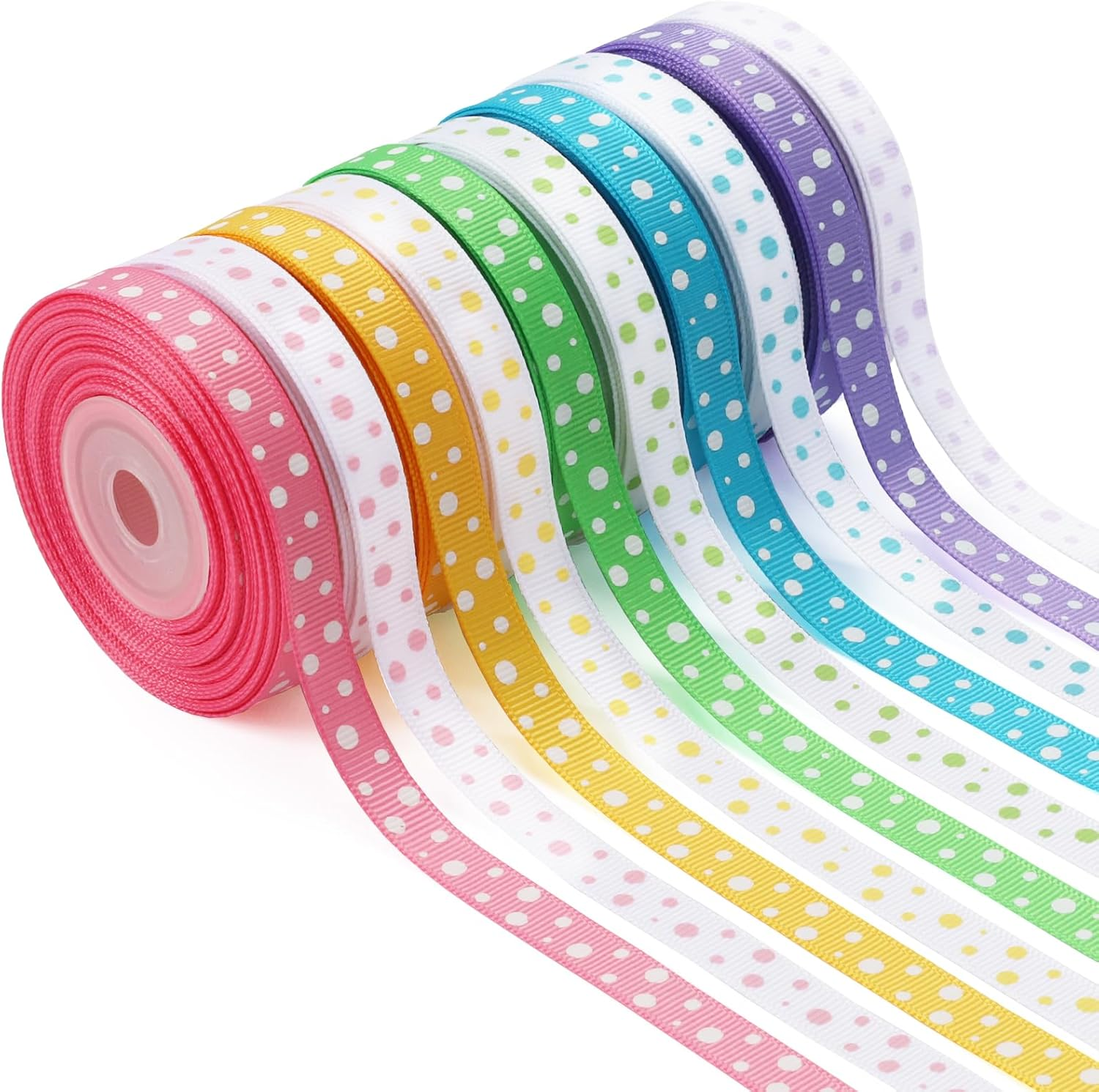 WRAPLA 10 Rolls Gingham Ribbon Set - 10Mm Wide 9M/Roll Easter Craft Ribbon for Gift Wrapping, Wedding Decorations, Hair Accessories & Aussie Florist Supplies (3/8" X10Yd)