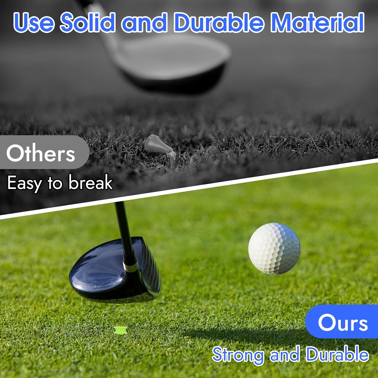 Golf Tees Plastic, 100Pcs Red Castle Golf Tees, Small Castle Tees, Highly Visible Bright Colors, Durable Winter Golf Tees image number 2