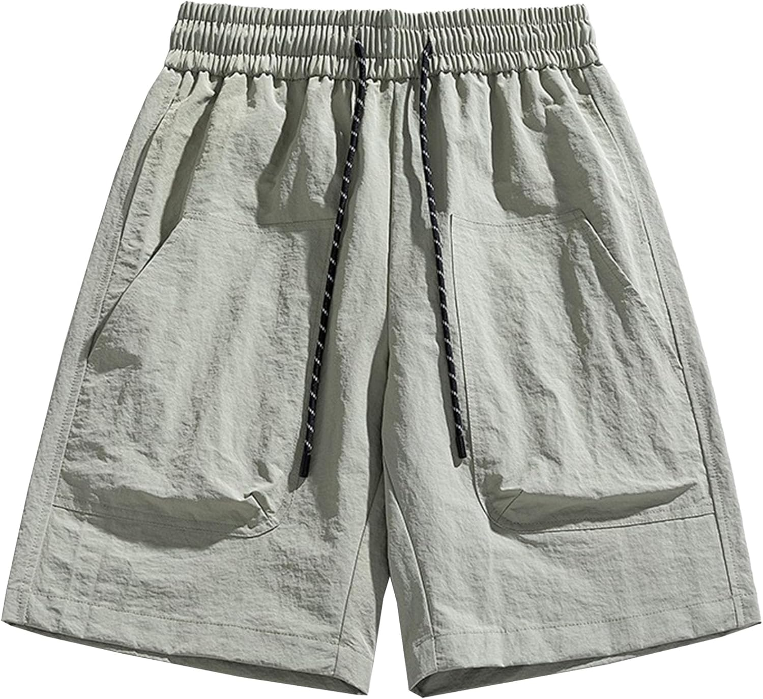 Jeshifangjiusu Mens Casual Athletic Shorts Lightweight Summer Beach Shorts Elastic Waist Drawstring Stretch Textured Shorts image number 6