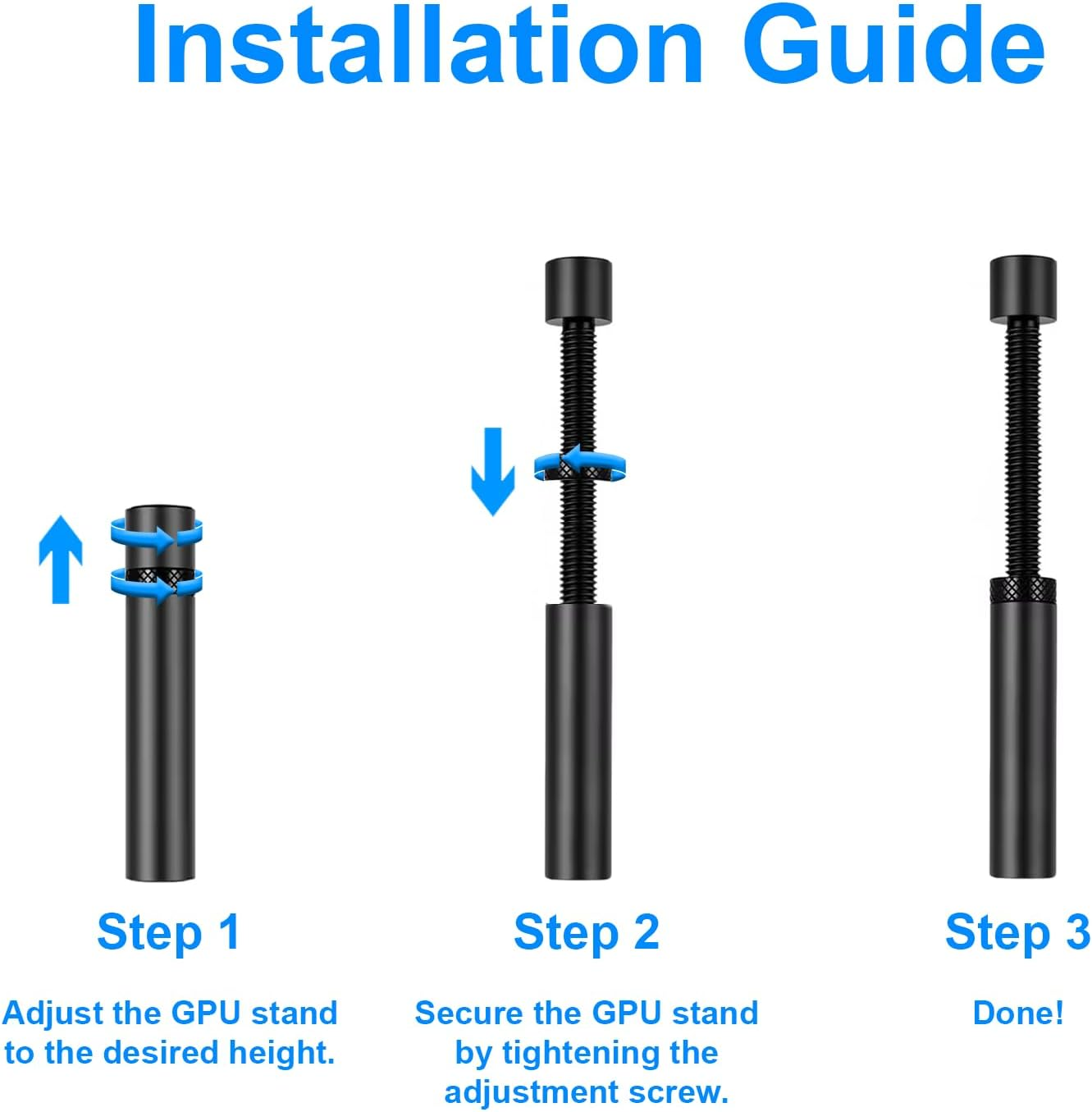 California JOS GPU Support Bracket Graphics Card Brace Anti-Sag Holder Height Adjustable Video Card Stand Black Large image number 1