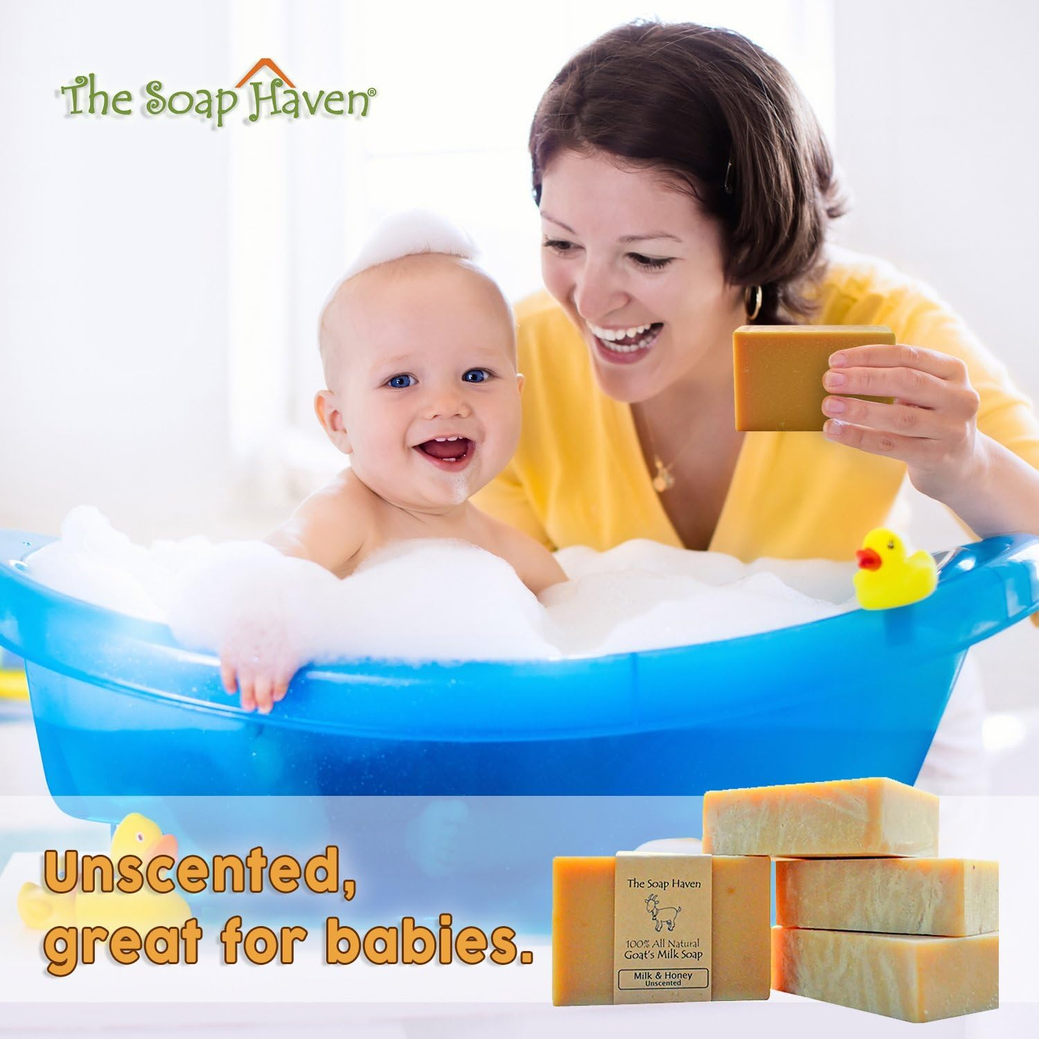 Handmade Goat Milk & Honey Soap - All Natural, Fragrance Free, Fresh Goat Milk Soap (4 Bar Pack). Wonderful for Eczema, Psoriasis & Sensitive Skin. SLS & Paraben Free. Handmade in USA.