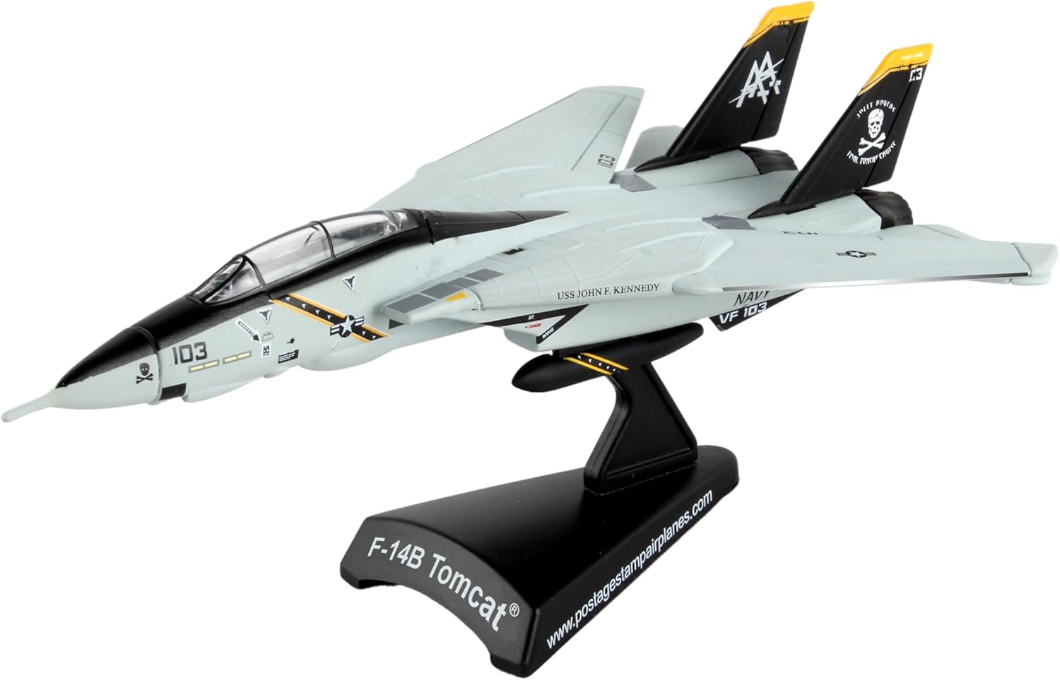 Daron Worldwide Trading Postage Stamp F-14 Tomcat Vf-103 Jolly Rogers 1/16O Scale Airplane Model image number 2