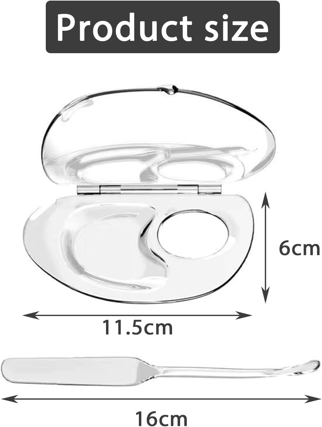 Makeup Palette, Foldable Acrylic Cosmetic Mixing Palette with Color Stick Tool for Mixing Foundation Y8FDYTSP image number 1