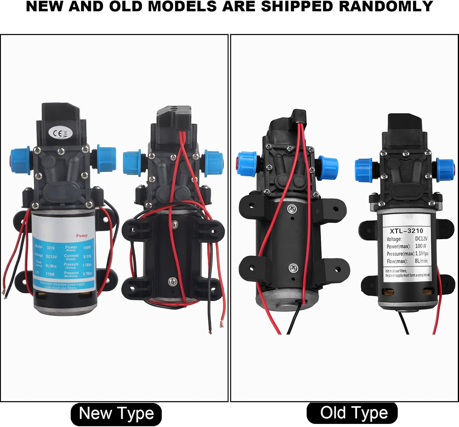 Self Priming Water Pump 12V DC 100W with 160 PSI Max Pressure and 8L / Min Flow with Automatic Pressure Switch for RV Boat and Solar Systems image number 4