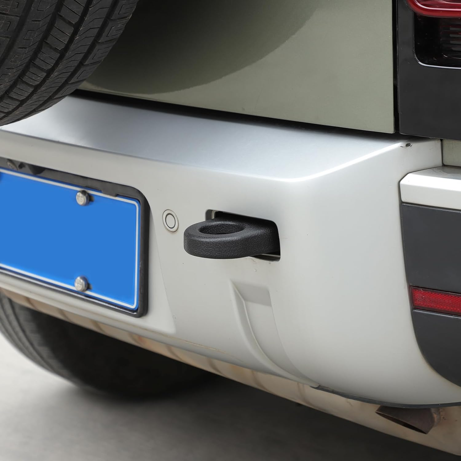 Rear Tow Hook Covers Compatible with Land Rover Defender 90 110 130 2020-2025 Accessories, Rubber Rear Bumper Tow Hook Protector Cover, 2Pcs (Black)