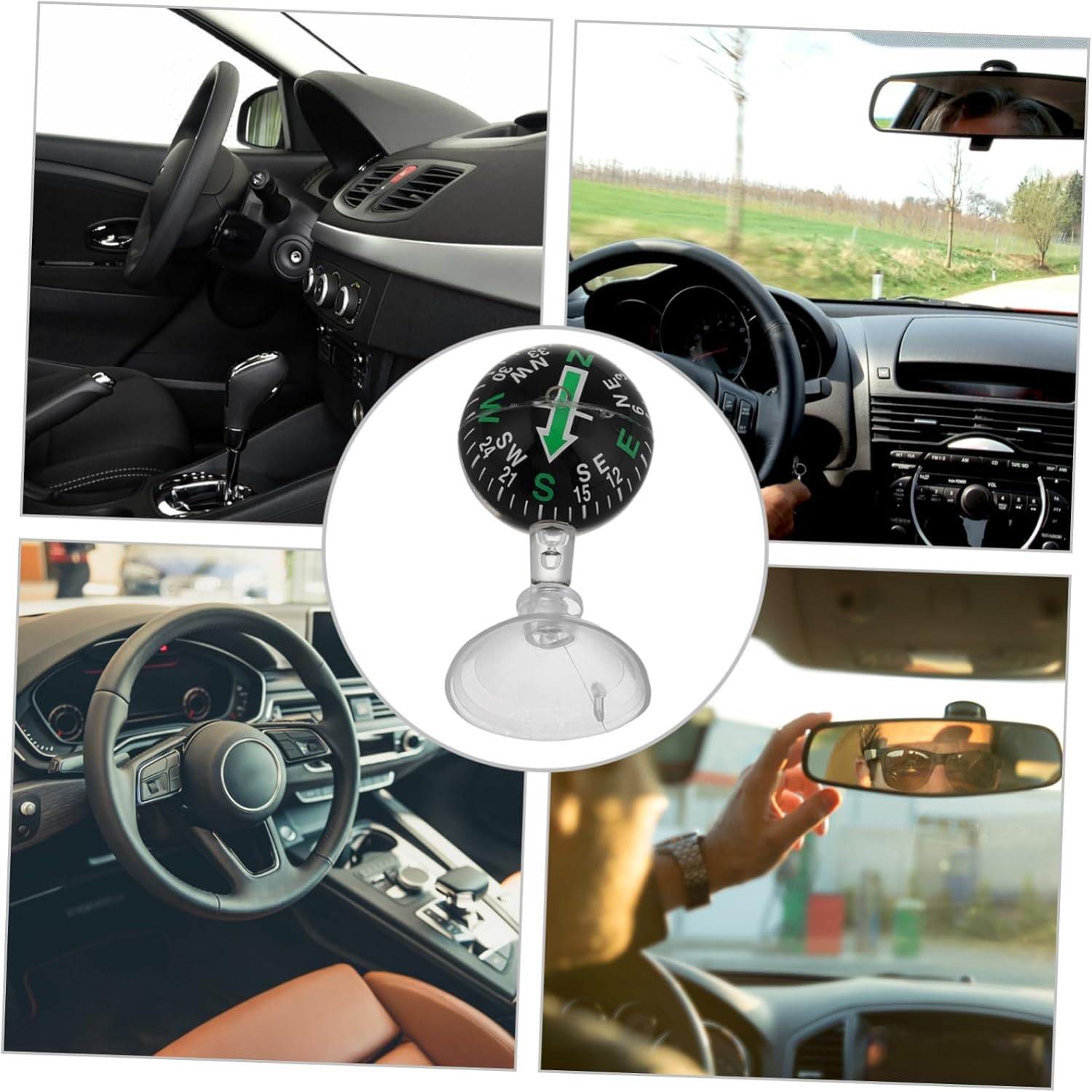 Kichvoe Car Dashboard Compass with Suction Cup Accurate Navigation Tool for Vehicles and Boats High Precision Dash Mount Navigation Compass for Outdoor Adventures image number 6