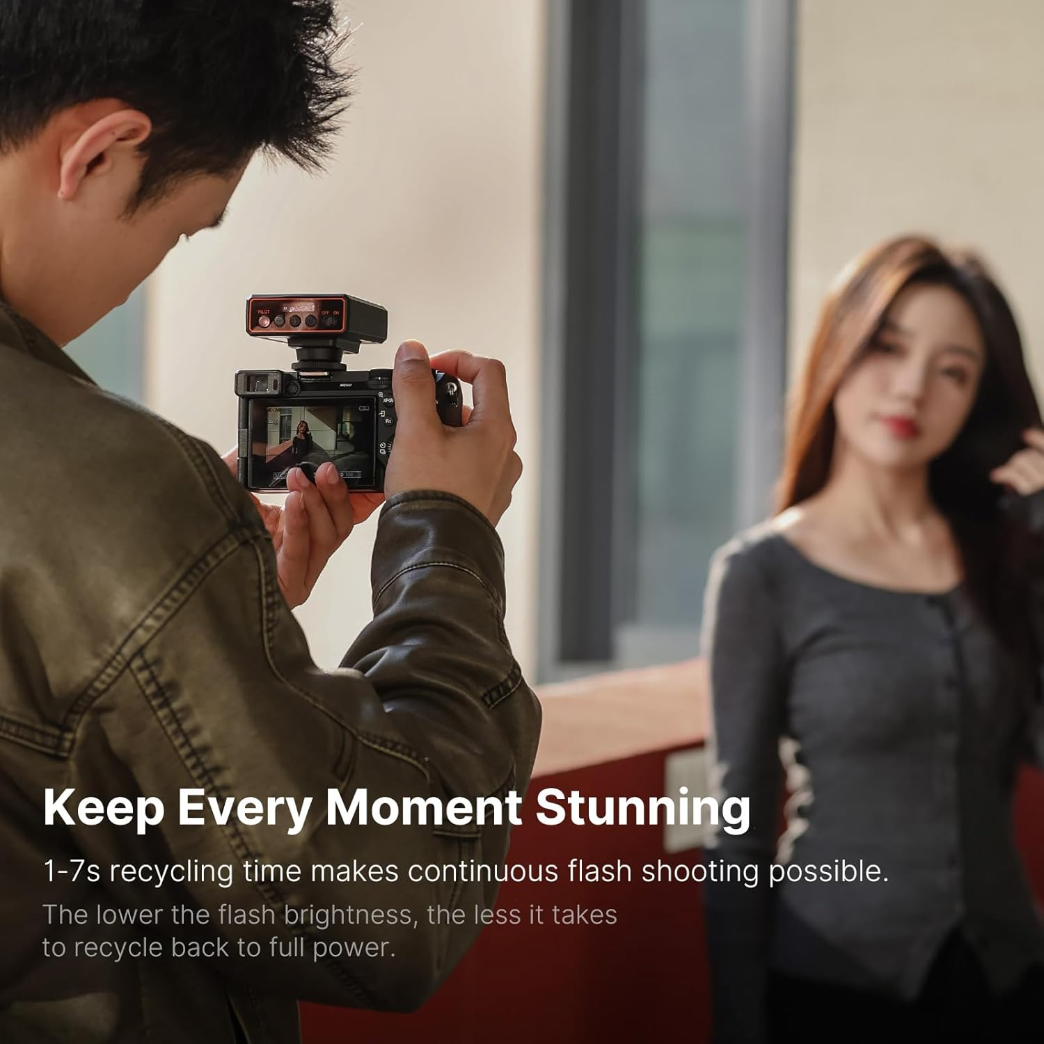 Ulanzi LM20 Camera Flash, Camera Speedlite with GN12 / CCT 5600K for Canon/Fuji/Sony/Nikon/Panasonic Olympus Pentax and Other SLR Digital Cameras, and Digital Cameras with Single Contact Hot Shoe image number 5