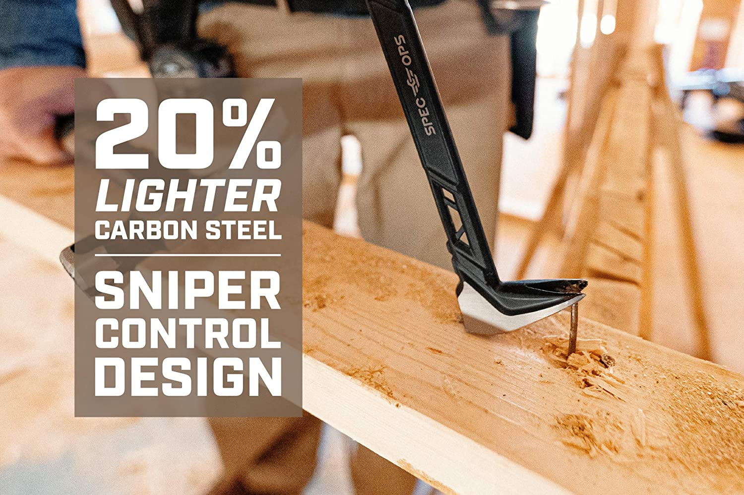 Spec Ops Tools 10" Cats Paw & 15" Flat Pry Bar Set Crowbar Tool Set, Teardrop Nail Pullers, High-Carbon Steel, 3% Donated to Veterans