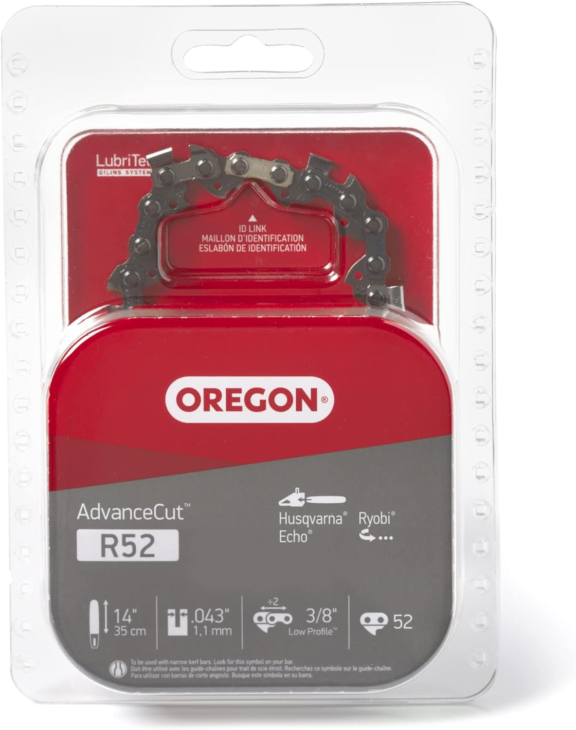 Oregon R52 Advancecut Chainsaw Chain for 14-Inch Bar -52 Drive Links &ndash; Low-Kickback Chain Fits Husqvarna, Echo, Ryobi and More Grey image number 4