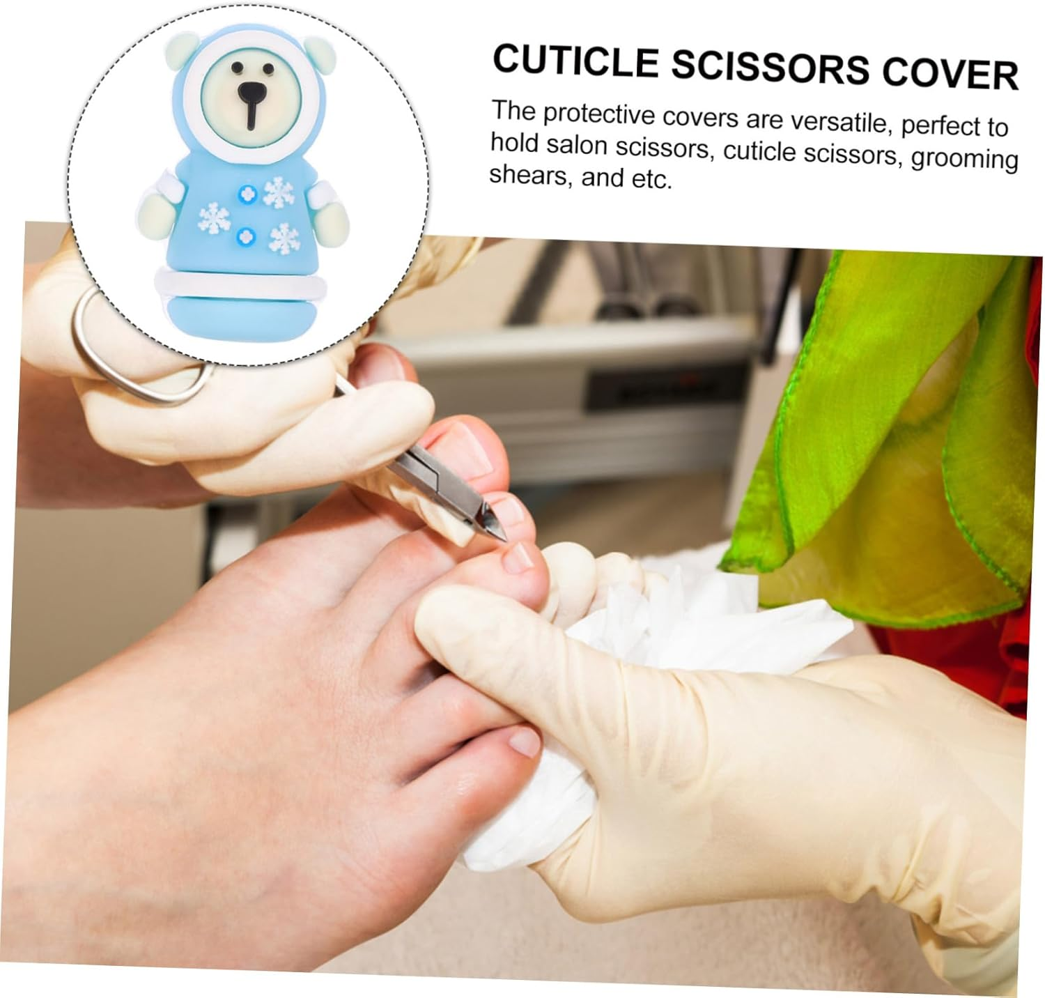 NULYLU Pedicure Scissors Cover Cuticle Tweezers Cap Decorative Silicone Nipper Protector image number 2