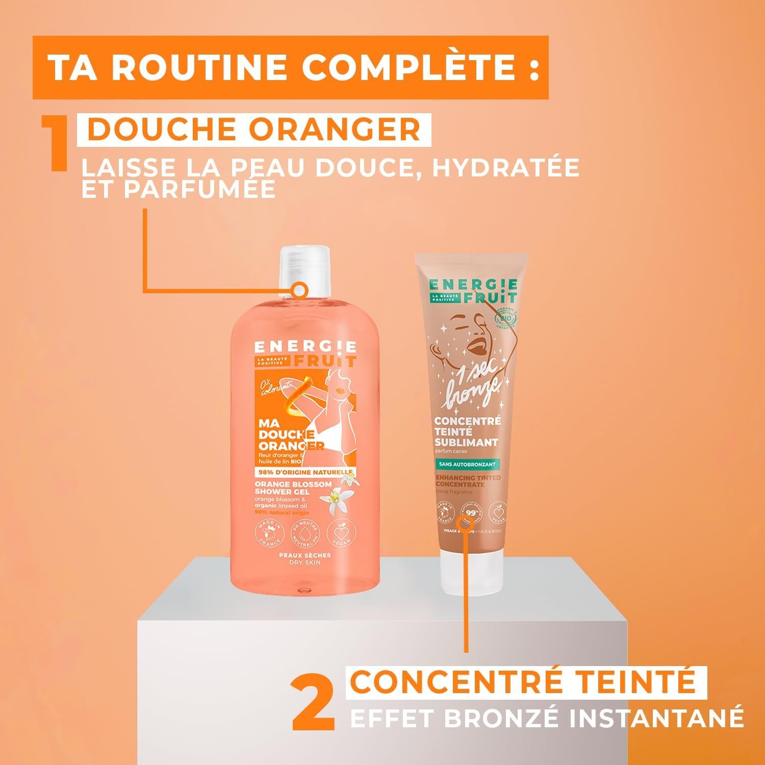 ENERGIE FRUIT Ph Neutral Shower Gel Orange Blossom & Organic Linseed Oil Vegan 500 Ml image number 2