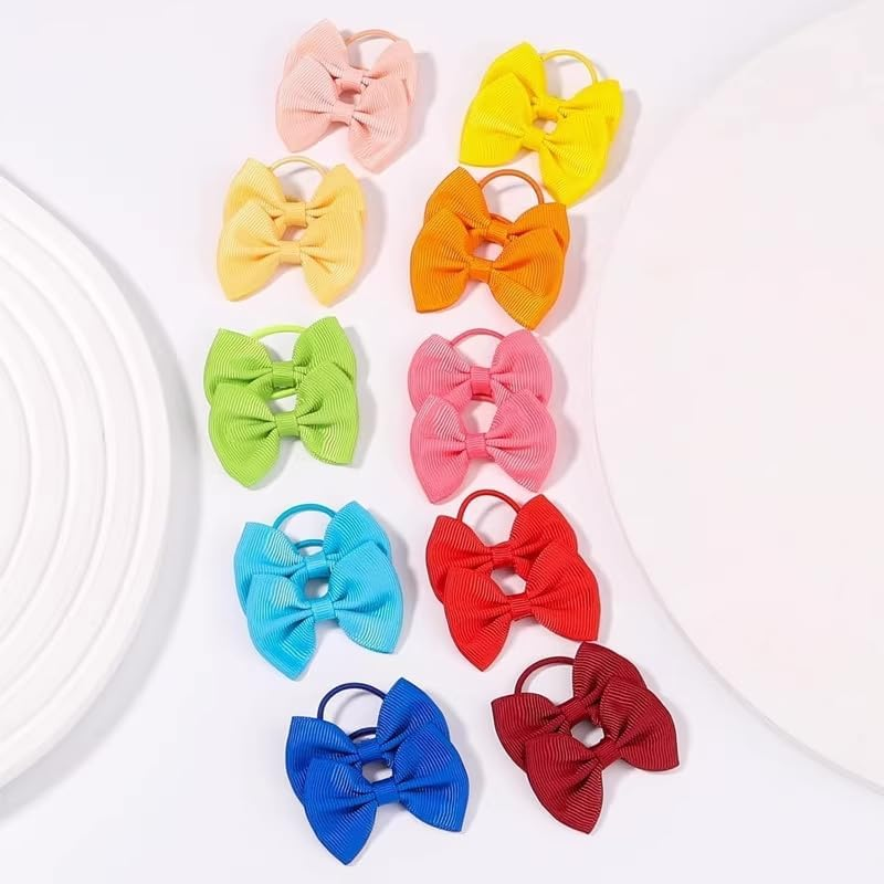 JOVALA 40 PCS Baby Hair Ties with Bows,2 Inch Elastic Loop Ponytail Holders Small Hair Ties for Baby Infants Toddlers Girls Kids Hair Accessories image number 6