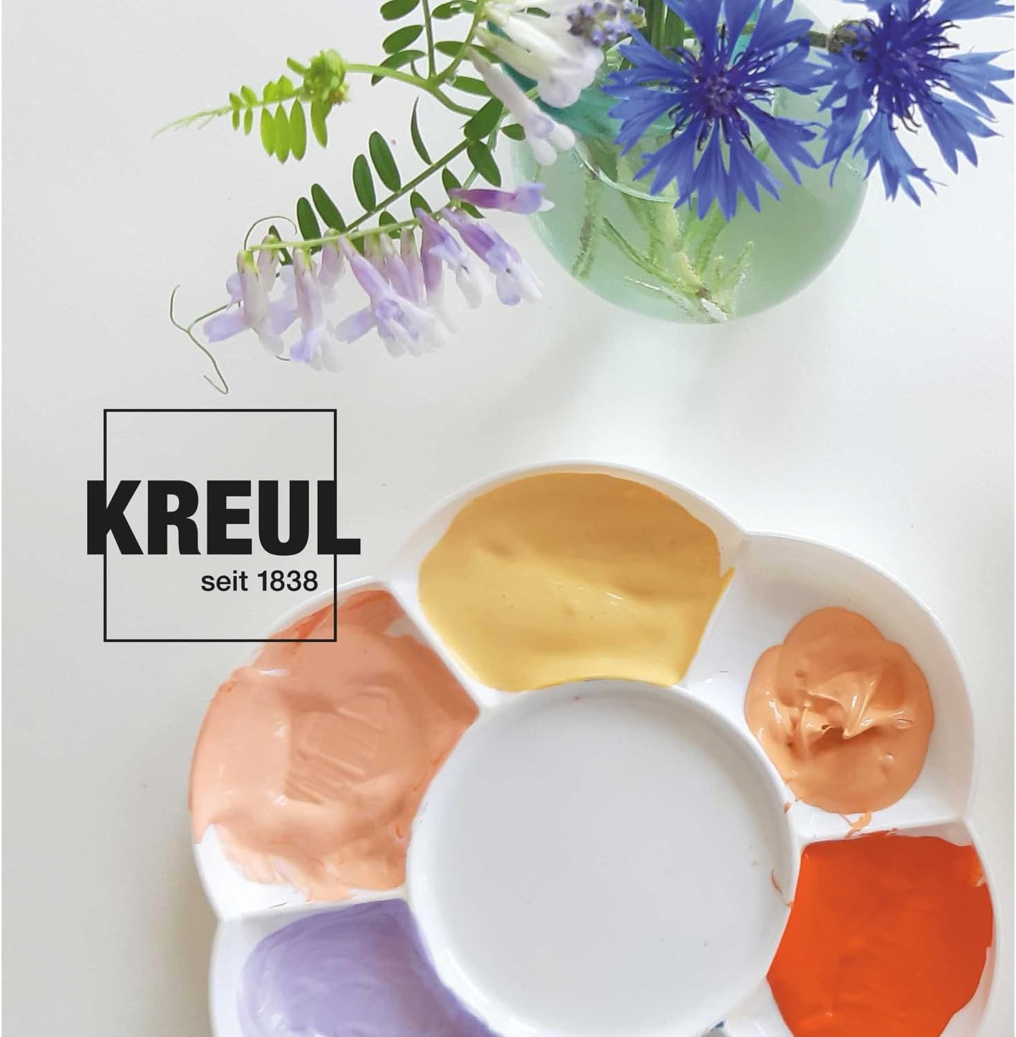 Kreul Acrylic Matt Paint, Creamy Opaque, Quick-Drying Water-Based, Suitable for Many Different Surfaces, in 50 Ml Glass, Silver - Chocolate Brown image number 2