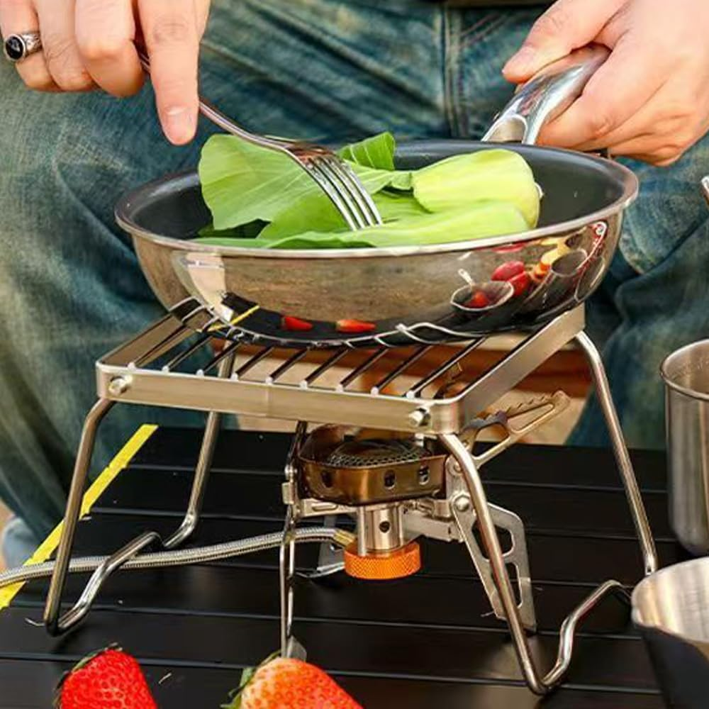 16 X 16 Cm Portable Campfire Grill Stainless Steel Folding Grill with Carry Bag Foldable Campfire Grill for Camping Trekking Garden and Outdoor Barbecue Fun