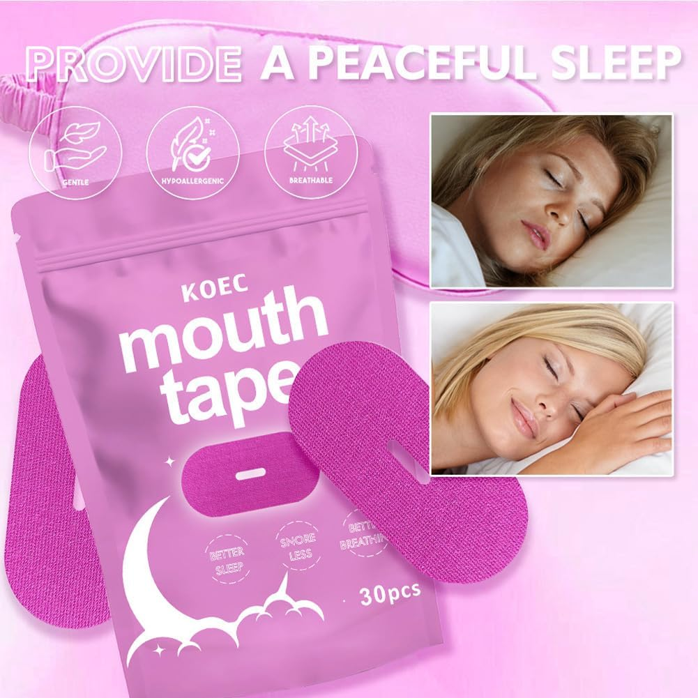 Mouth Tape,Anti Snore & Better Breathing，Improve Sleep Quality，Relieve Nasal Congestion,Reduce Mouth Breathing,Night Strips for Sleeping,Pack of 30 (Pink) image number 2