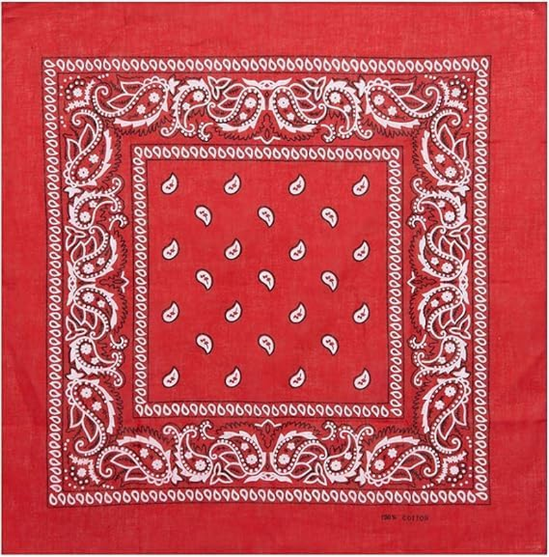 Sooyee Cotton Paisley Bandana Scarf Headband 3 Pack Red White Black