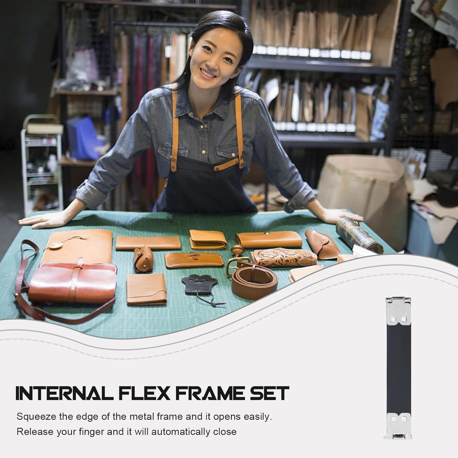 SHINEOFI 20Pcs Flexible Frame Kiss Buckle DIY Bag Flex Frame Metal Internal Flex Frame Purse Flex Frames Silver Handbag Metal Wallet Coin Purse Bag Spring Clip Shrapnel Clip Iron Hardware image number 4