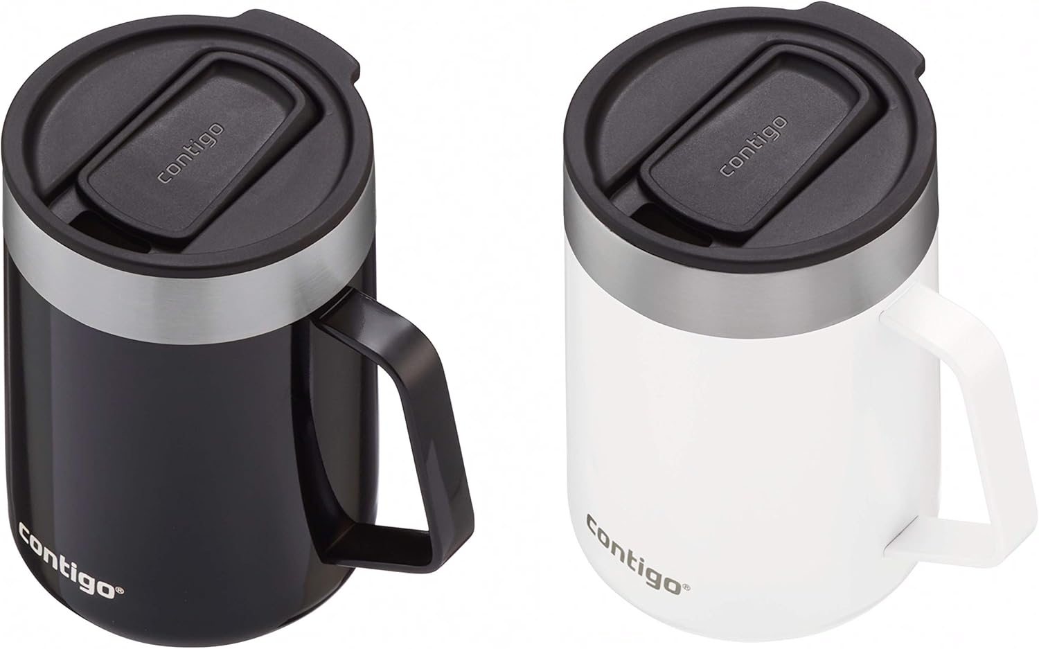 Contigo Streeterville Stainless Steel Travel Mugs 14Oz, Stylish Duo Pack with Splash-Proof Lid, Vacuum-Insulated Coffee Mugs with Handle & Grip Base, Dishwasher Safe - Licorice & Salt - Licorice  Salt image number 3