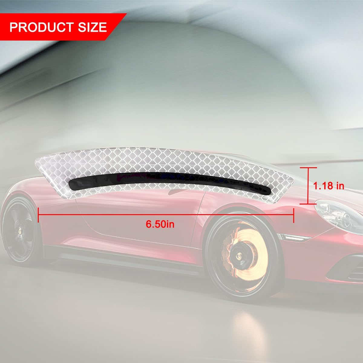 4PCS Car Wheel Eyebrow Reflective Stickers, Waterproof Anti-Scratch Auto Bumper Fender Safety Reflector Guard Strips Trim Side Marker, Vehicle Exterior Accessories, Universal Fit（White） - Red image number 4