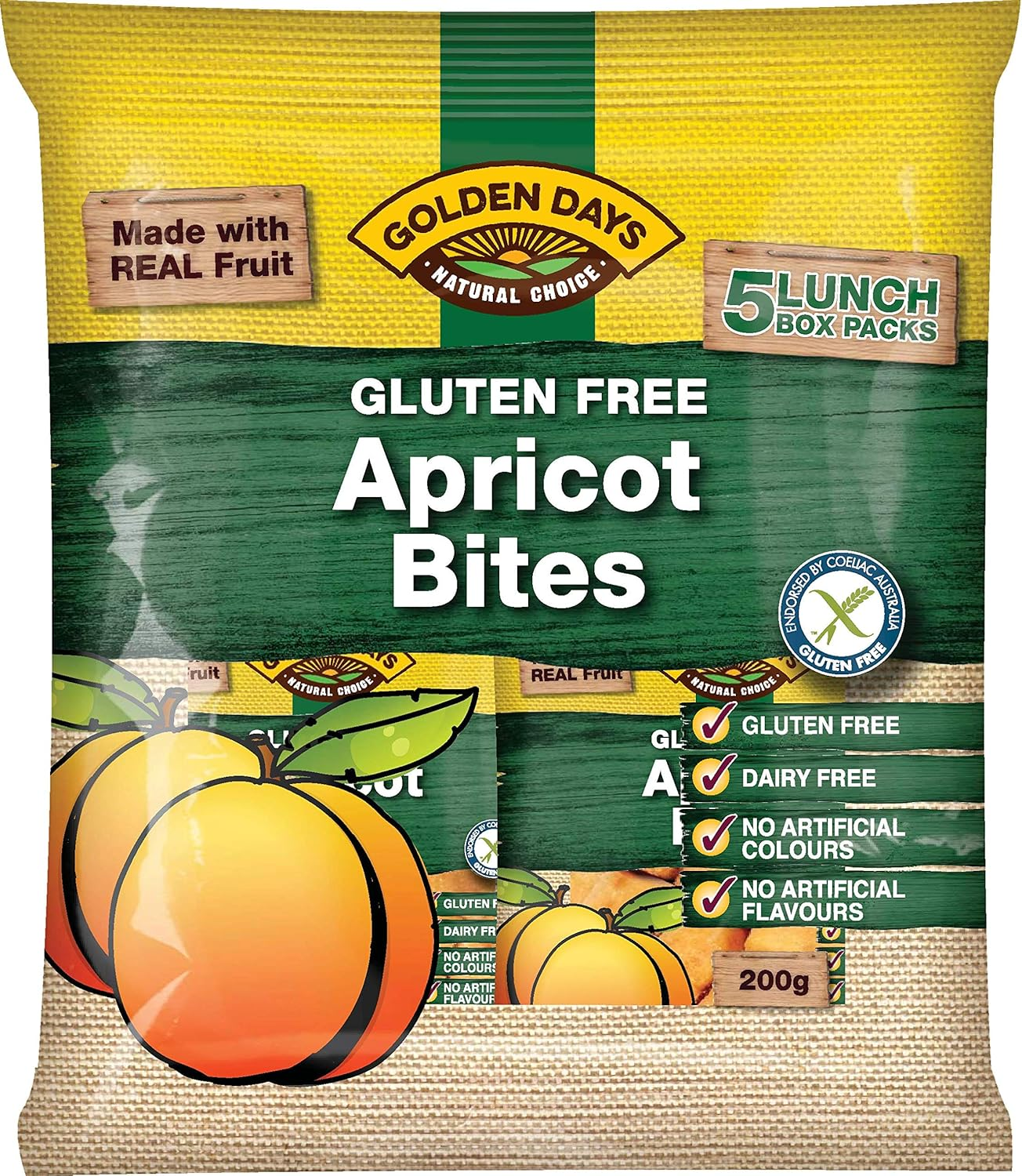 Golden Days Gluten Free Apricot Bites, 200 G