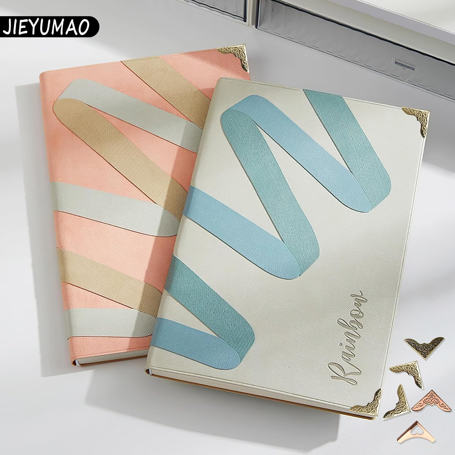 180Pcs Metal Book Corner Protector, 3 Colors Iron Guard Edge Cover for Decoration, Vintage Metal Book Corner Triangle Carved Decorative Triangle Photo Corners for Scrapbooks Notebook Album image number 4