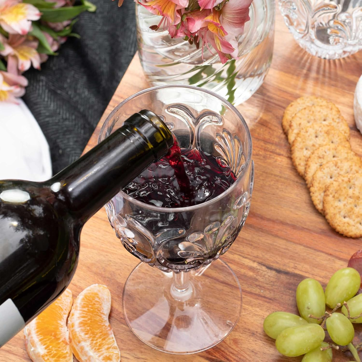 KOMOREBI Shatterproof Acrylic Wine Glasses - Unbreakable Plastic Goblets, Bpa-Free & Drop-Proof Glassware - Elegant Drinkware for Indoor & Outdoor Use - 14Oz, Set of 4 (Clear) image number 2