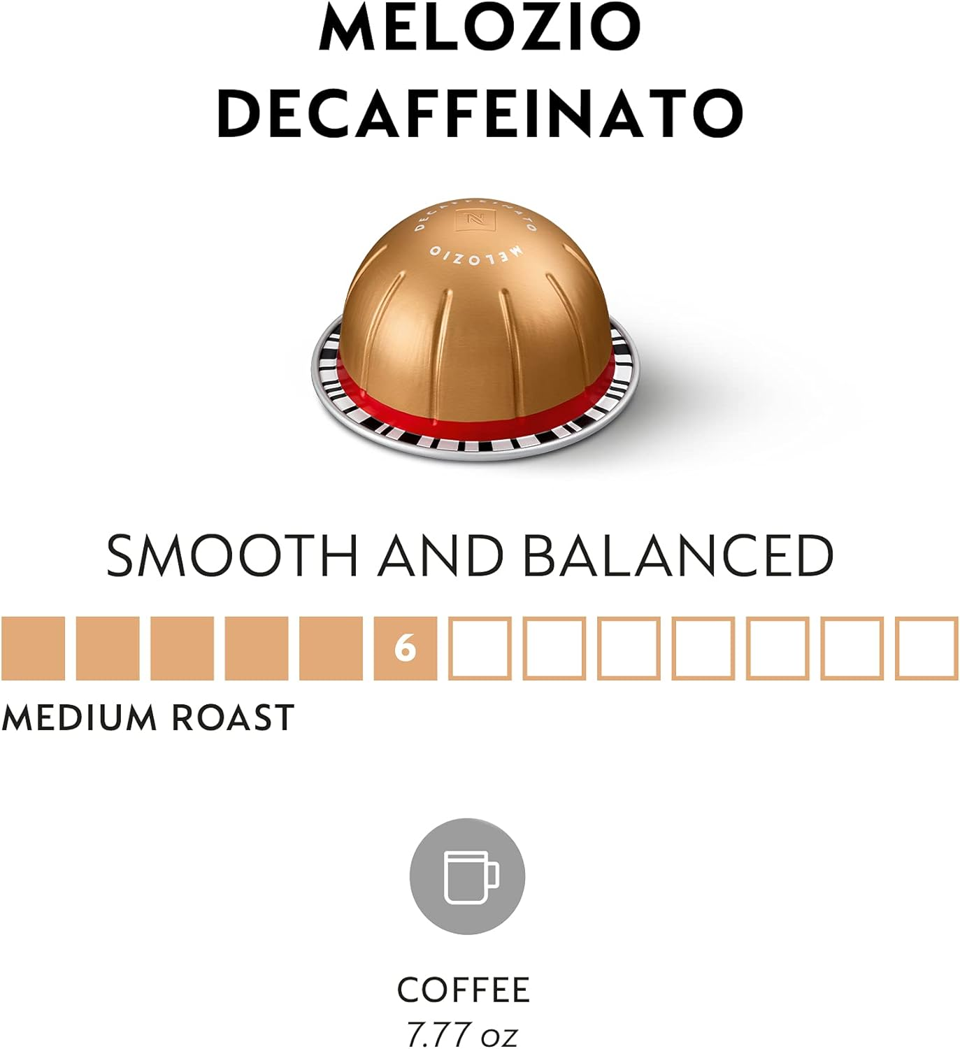 Nespresso Capsules Vertuo, Melozio Decaffeinato, Medium Roast Espresso, 30-Count Coffee Pods, Brews 7.8 Oz. image number 3