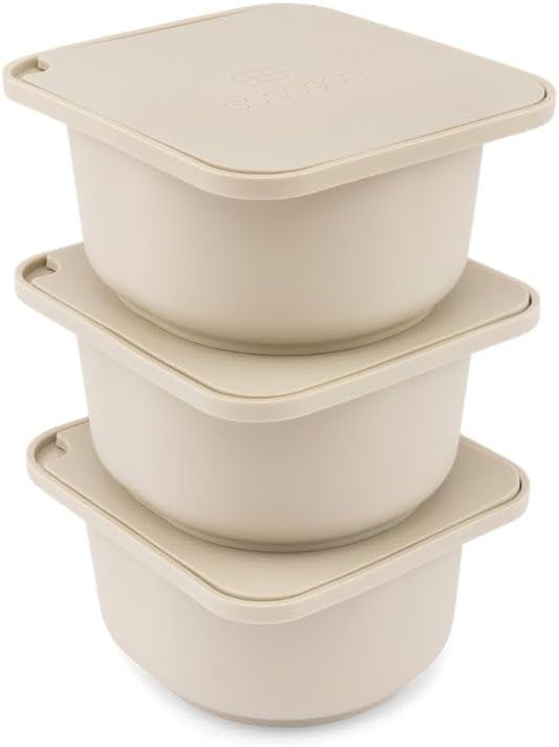 Babadoh Big Pizza Dough Proofing Silicone Containers with Lids | Pizza Making Accessories | Set of 3 | Multi Blue (1 Dough, 1 Smoke, 1 Steel) | Big Size (Make 12"-16" Pizzas)