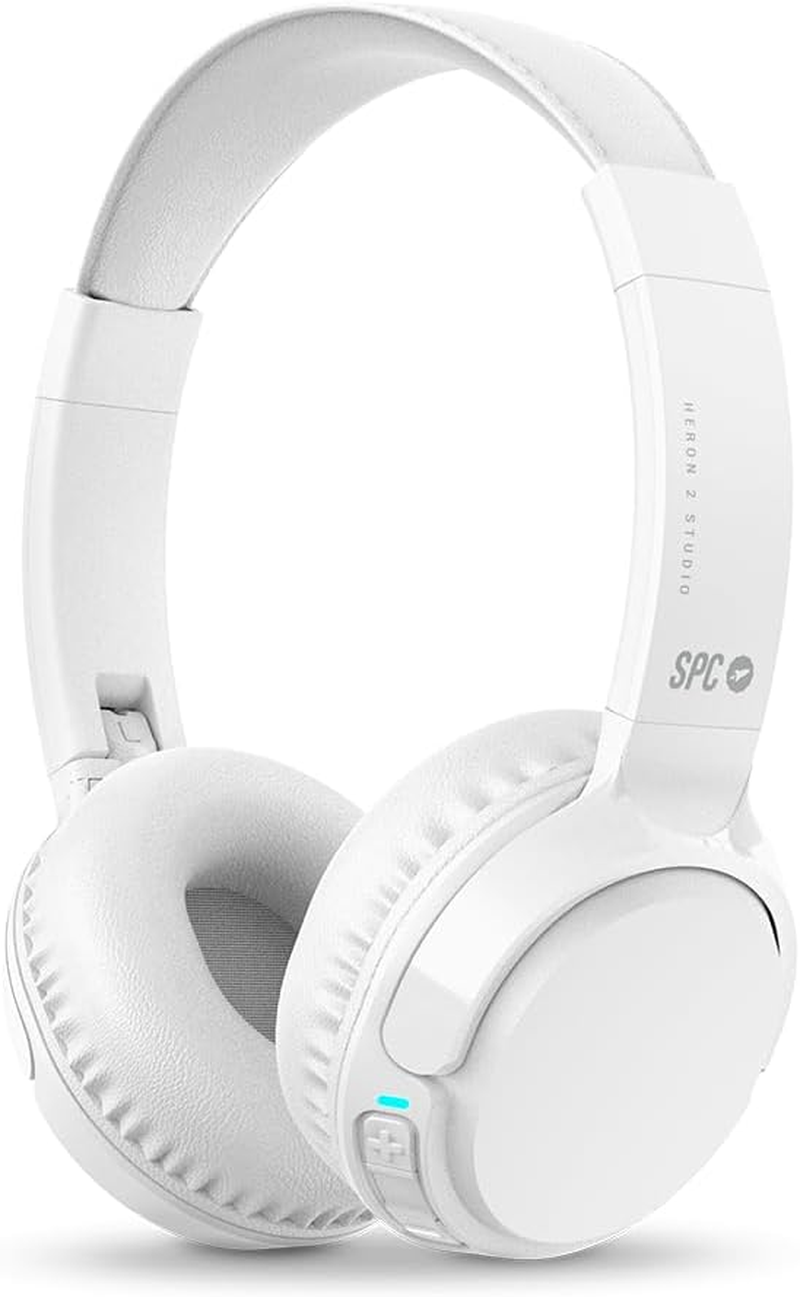 SPC Heron 2 Studio Wireless Bluetooth Headphones | ECO | 50 Hours Battery Life | Two Simultaneous Connections | Built-In Microphone | Adjustable and Foldable White Recycled Plastic image number 6