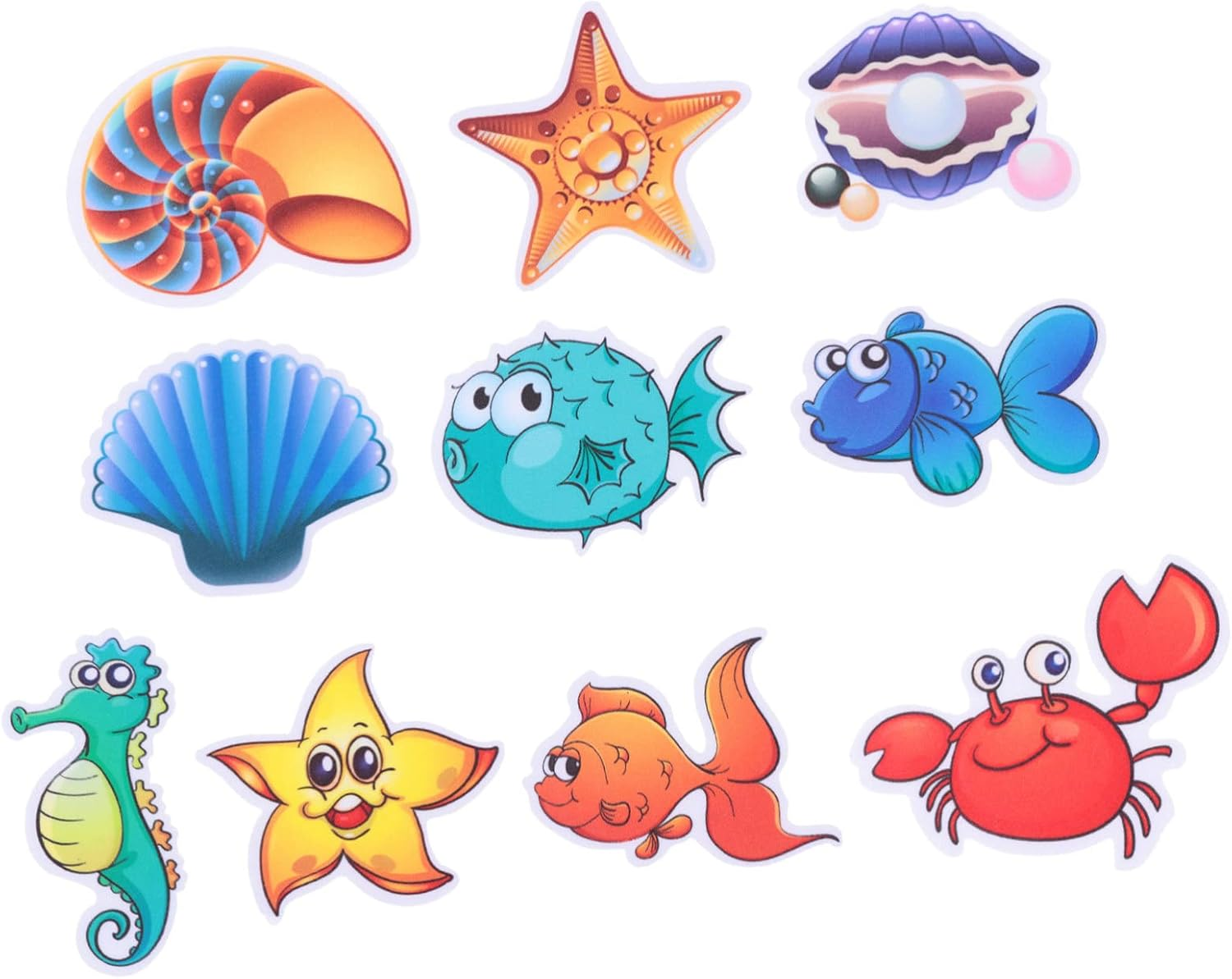 Kisangel 30Pcs Bathtub Stickers Adorable Sea Animal Pattern Adhesive Stickers for Boys and Girls Fish and Decals for Bathtub Safety Shower Accessories