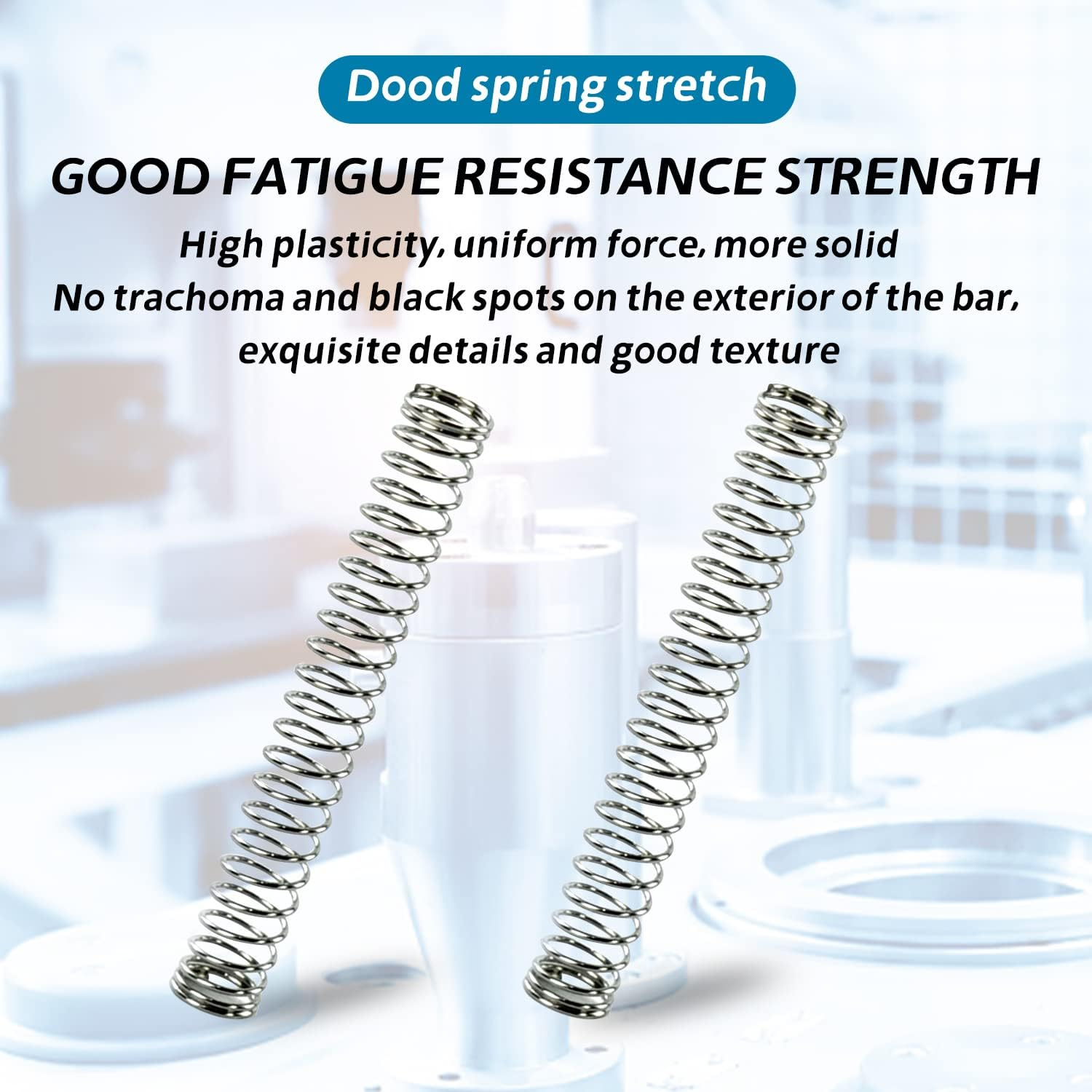 EKIND 25N Compression Spring, Wire Dia 0.5Mm, Outer Dia 3Mm, Free Length 25Mm, Compression after Length 8Mm, Spring Steel Extended Coil Suitable for Light Industry DIY (10Pcs, Silver) image number 1