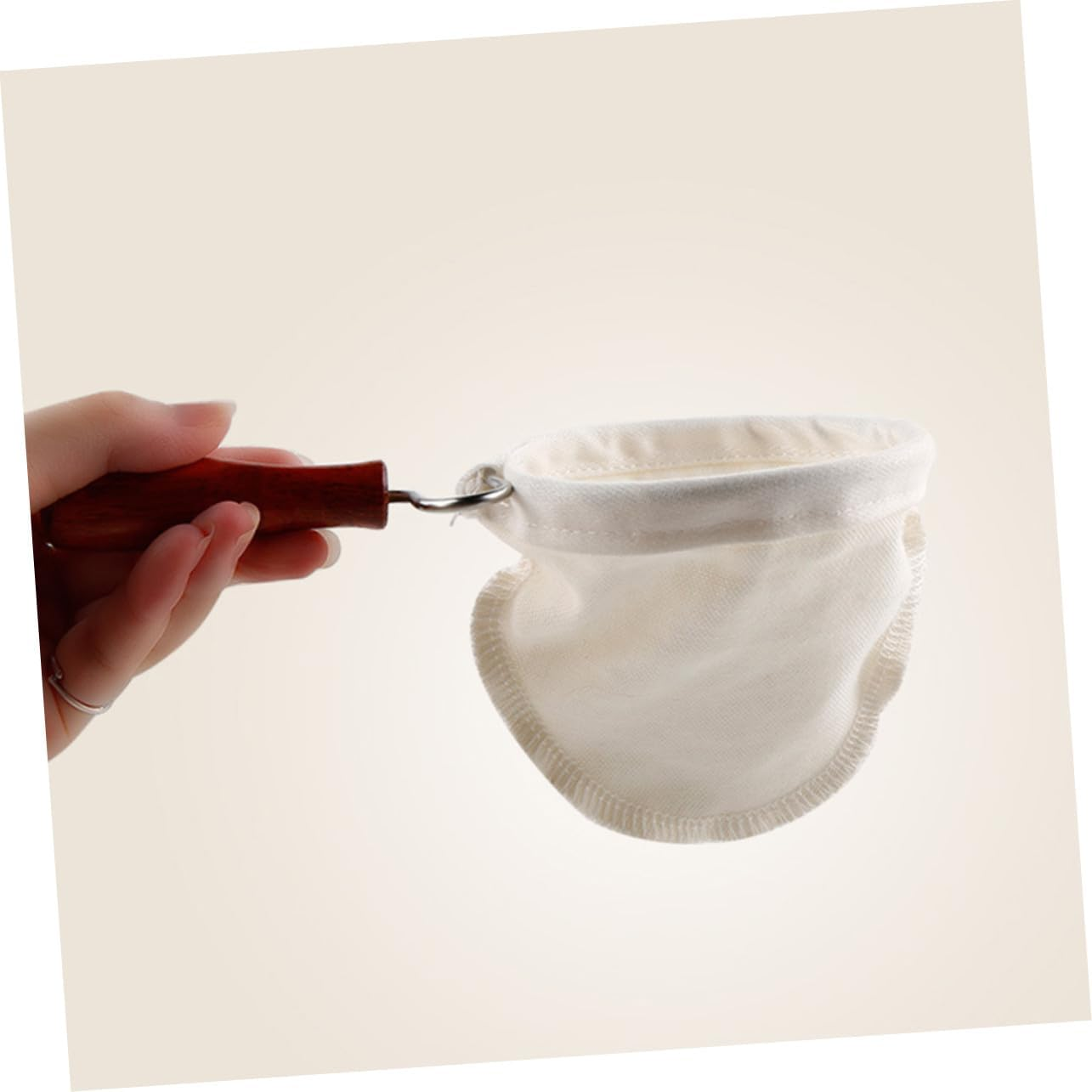 GETAJGHSD 2Pcs Flannel Coffee Filter Bags with Non-Slip Wooden Handle Reusable Washable Coffee Grounds Sock for Tea Brewing at Home Office image number 1