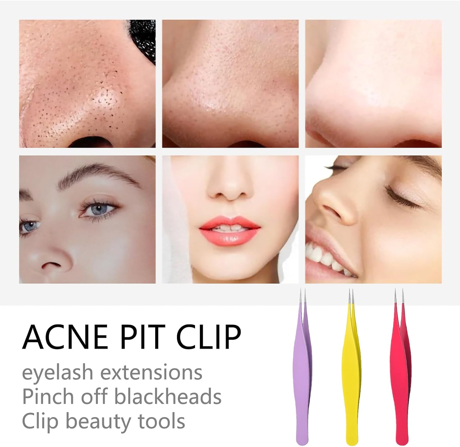 Luzcauwy Fine Point Tweezers 3 Pack Professional Precision Tweezers Stainless Steel Eyebrow Facial Hair Removal Tool for Splinters Ingrown Hairs Chin Hair Blackhead and Tick Removal for Women and Men