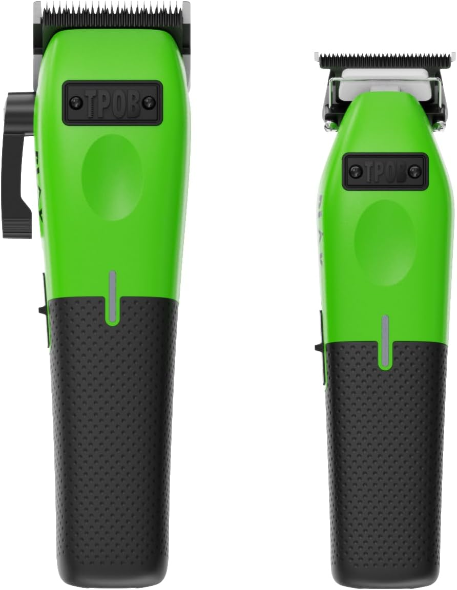 TPOB Play Barber Hair Clippers for Men 7500 RPM with Rubber Grips (Green 2 Set) image number 1