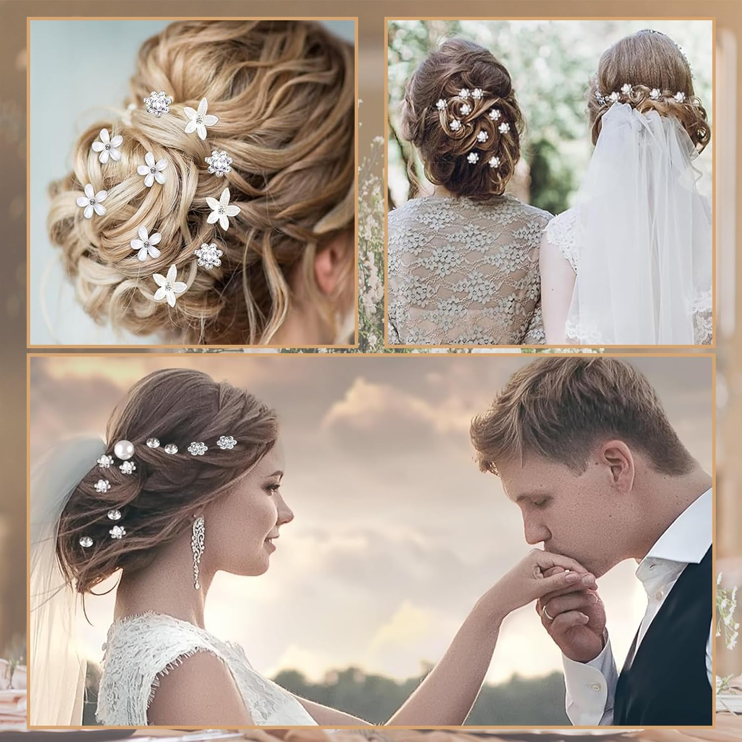 Pearl Hair Pins Set, Wedding Bridal U Shaped Flower Pins Hair Clips for Women Girls Brides, Bridesmaids, Girls Hair Style Prom Party, Jewelry Boho Vintage Hair Piece (20Pcs White) image number 2