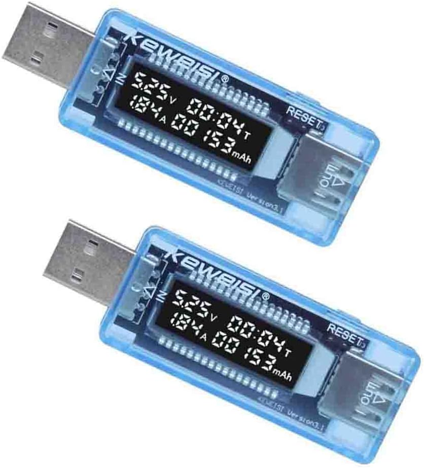 2Pcs KWS-V20 Voltage Meters Current Voltage Capacity Tester USB Volt Charger Capacity image number 3
