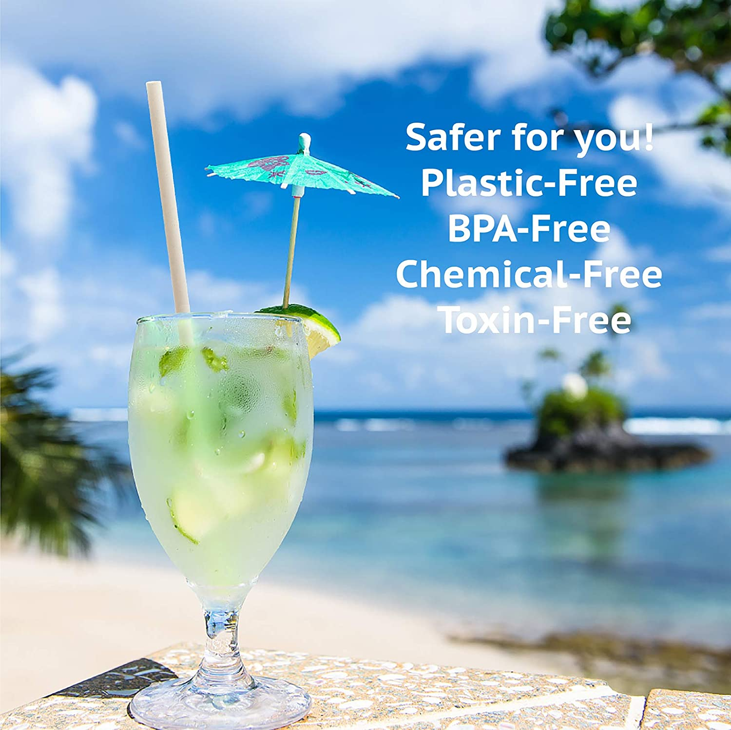 Bamboo Fiber Straws | 200 PCS 7.8'' | 100% Compostable and Biodegradable, Plastic-Free, Eco-Friendly, Sturdy Disposable Straws for Cold & Hot Drinks