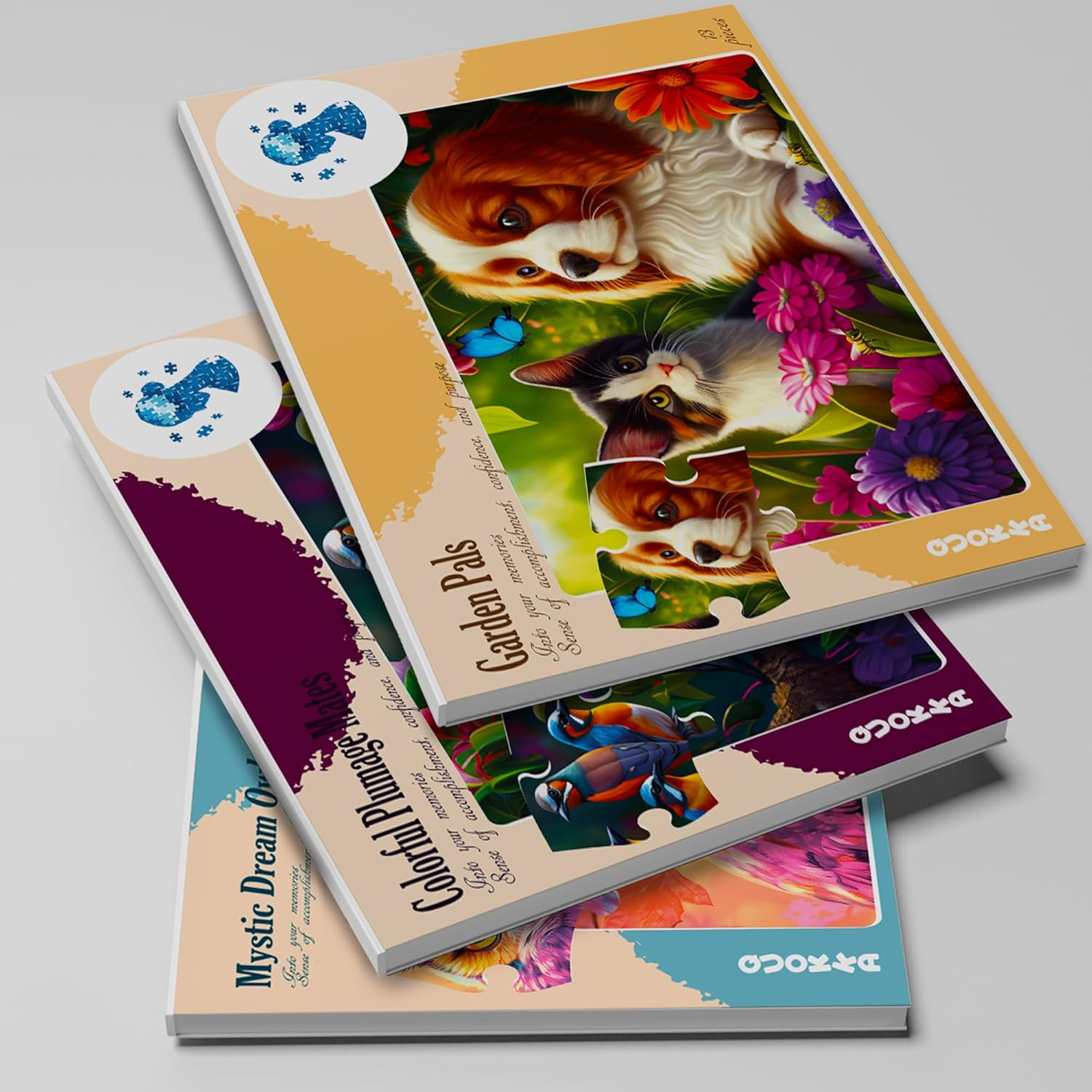 QUOKKA 13 Piece Dementia Activities for Adults - 3 Set Dementia Puzzles for Elderly - Large Piece Gifts Products for Seniors - Alzheimers Jigsaw Puzzle Games for Adults with Cat, Dog, and Birds image number 5