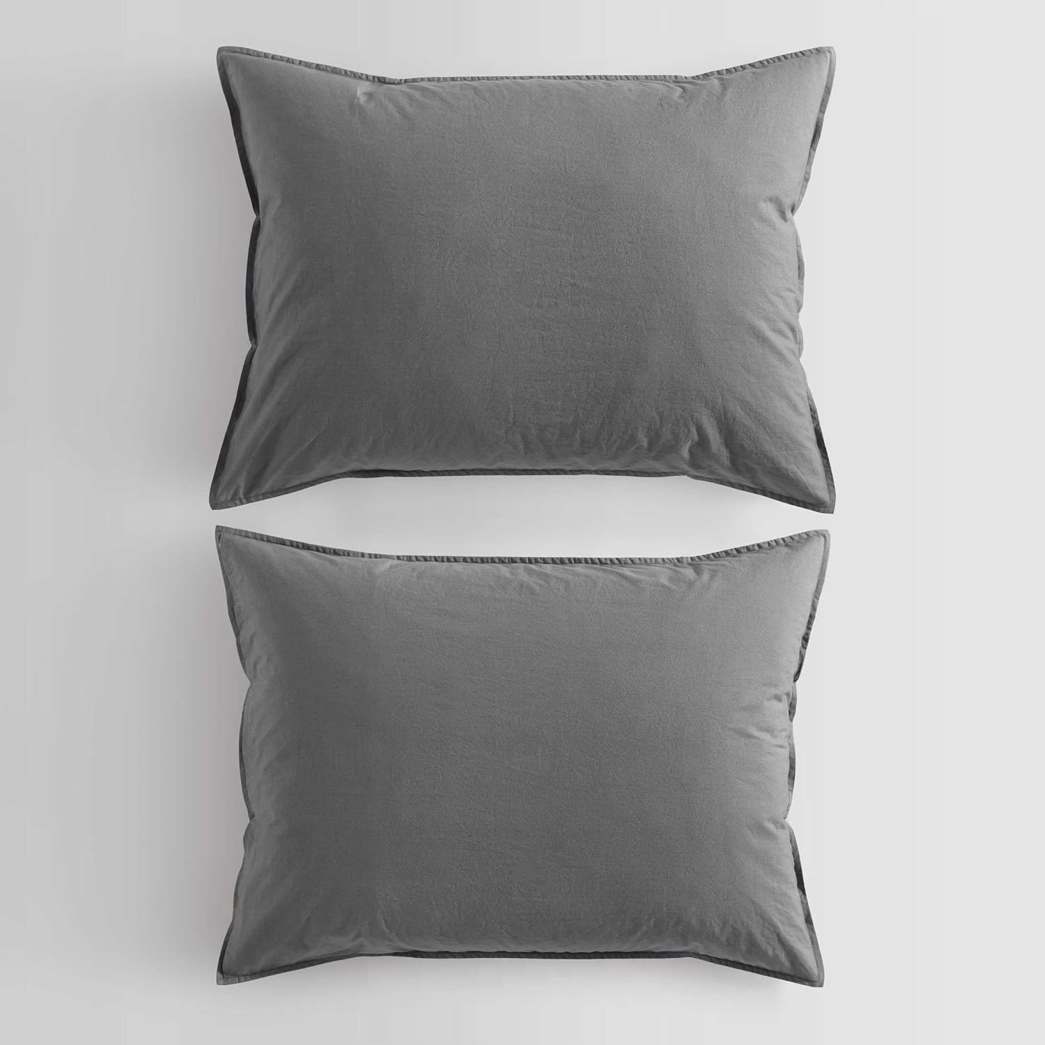 Calvin Klein - Queen Duvet Cover Set, Washed Cotton Percale Bedding, Luxuriously Soft Home Decor (Washed Percale Graphite, Queen) image number 6