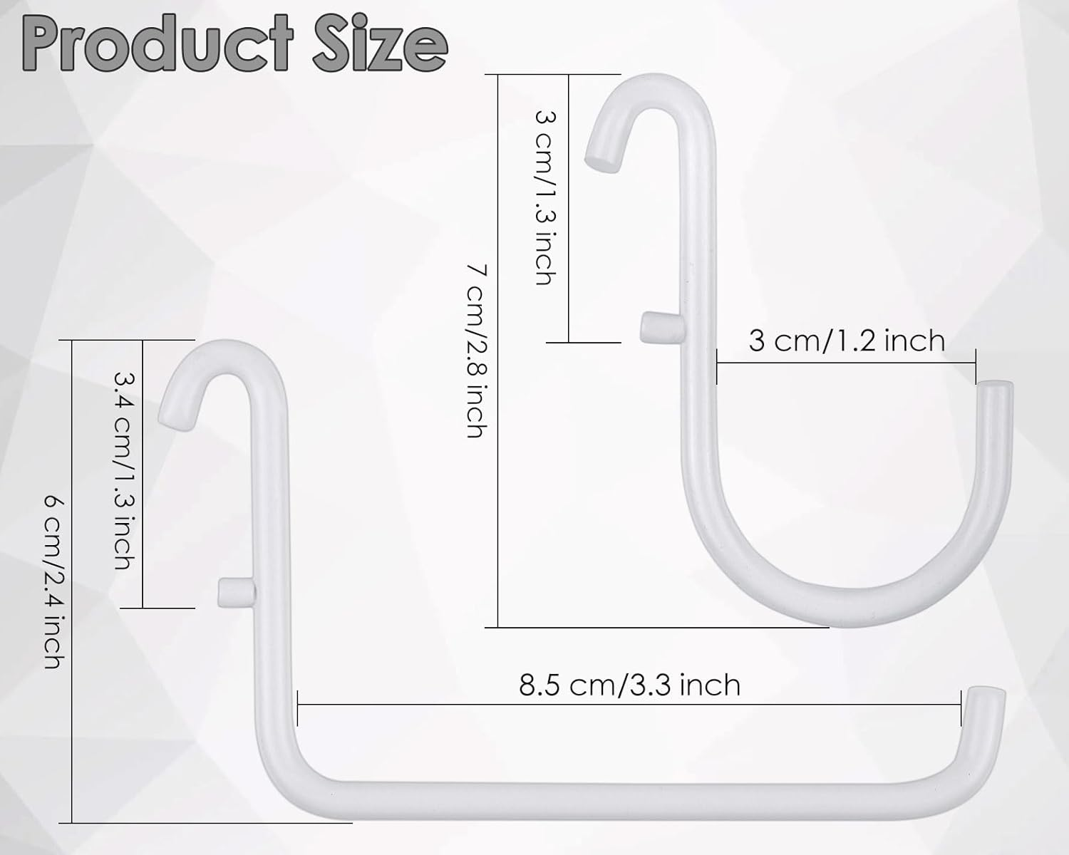 Coiyie Pegboard Hooks Compatible with IKEA Skadis - 12 Pack Accessories (6 L Style and 6 J Style), White image number 5