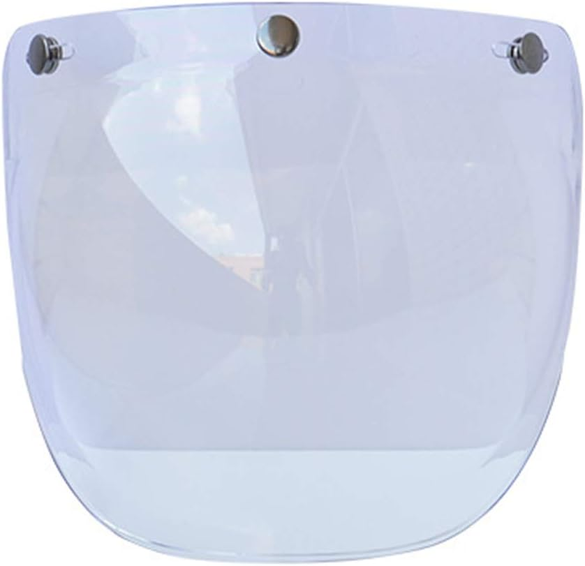 Bubble Shield for Motorcycle Helmet, Motorcycle Bubble Visor Wind Shield Lens Universal for Standard 3-Snap Open Face Helmets, anti Fog Button Flip up Down(Transparent) image number 5
