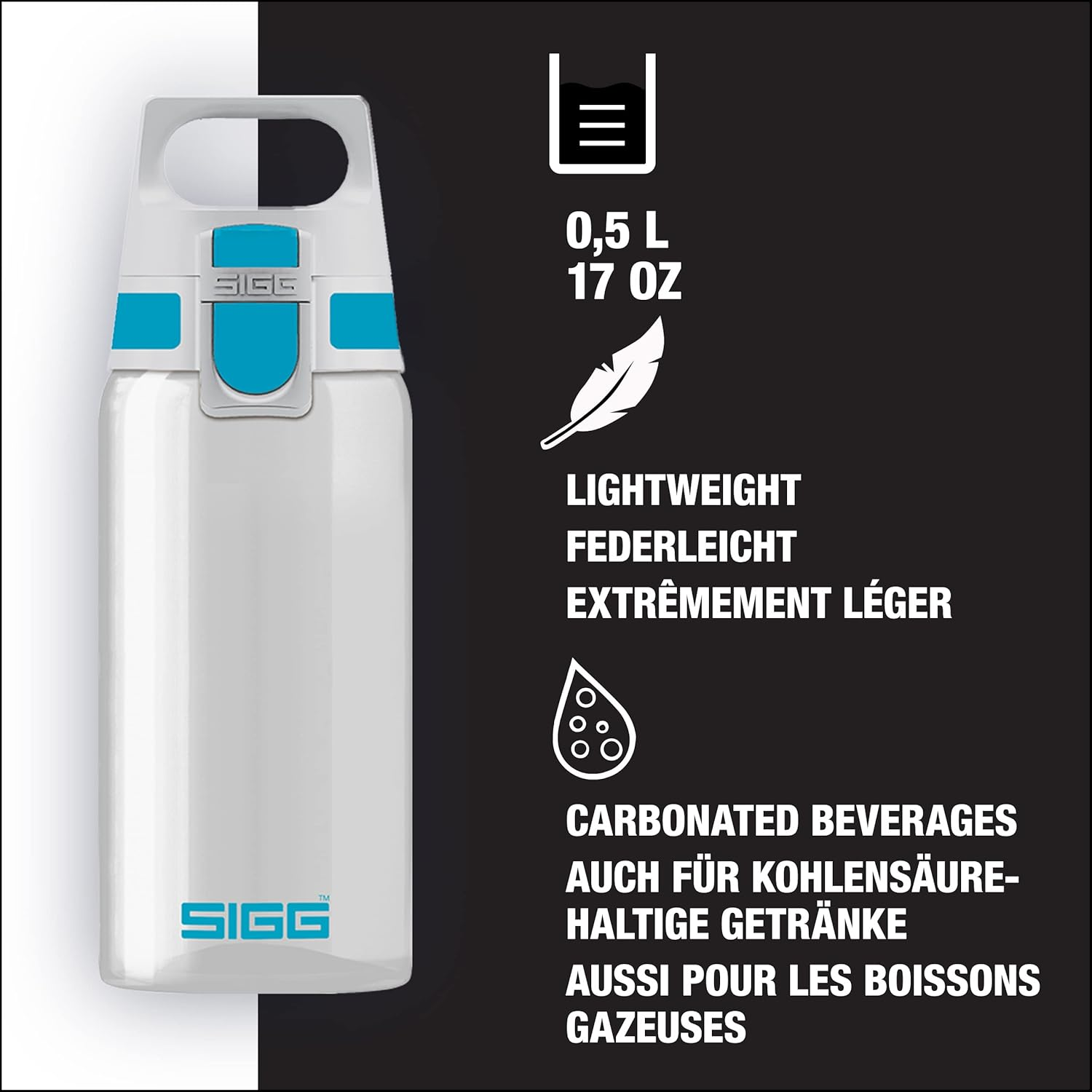 SIGG - Tritan Water Bottle - Total Clear ONE - Leakproof - Lightweight - Dishwasher Safe - BPA Free - 17 Oz / 25 Oz image number 2