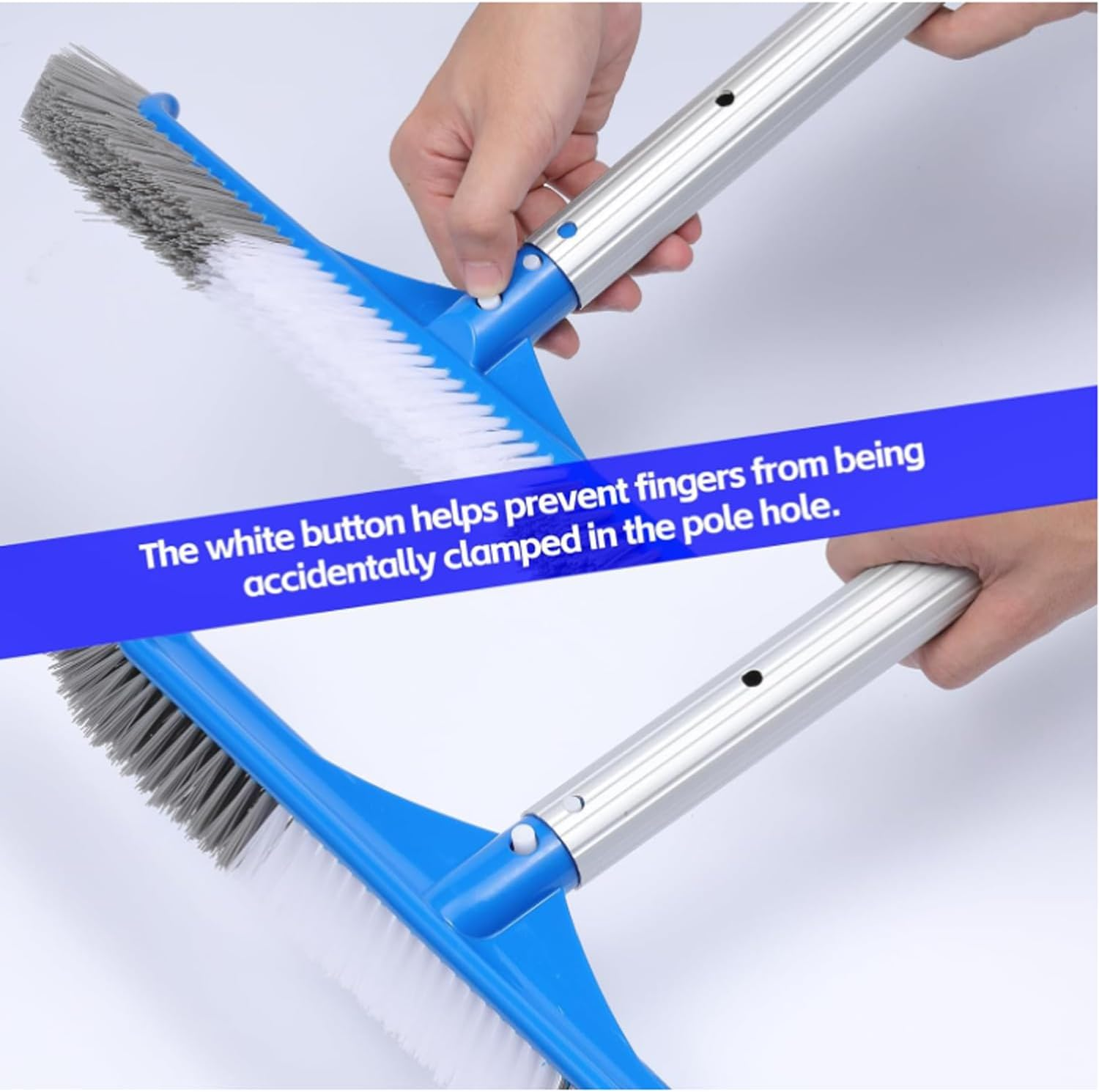 Pool Brush Head, Swimming Pool Scrub Brush for Inground Pools & Above-Ground Pools, Enhanced Durable Nylon Bristles Pool Brush Head with Curved Ends for Cleaning Pool Walls Tiles Floors image number 3