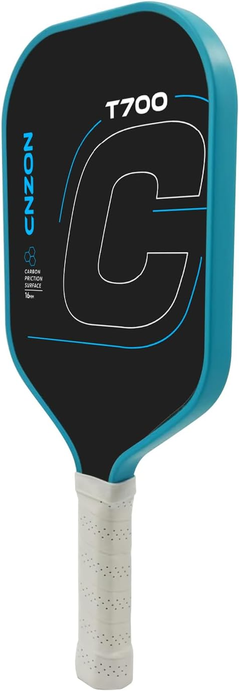 Pickleball Paddles, 16MM T700 Thermoformed Raw Carbon Fiber Pickleball Paddle, High Grit & Spin, Honeycomb Core, Elongated Handle, anti Slip Sweat Absorbing Grip, CNZON Pickleball Racket image number 1